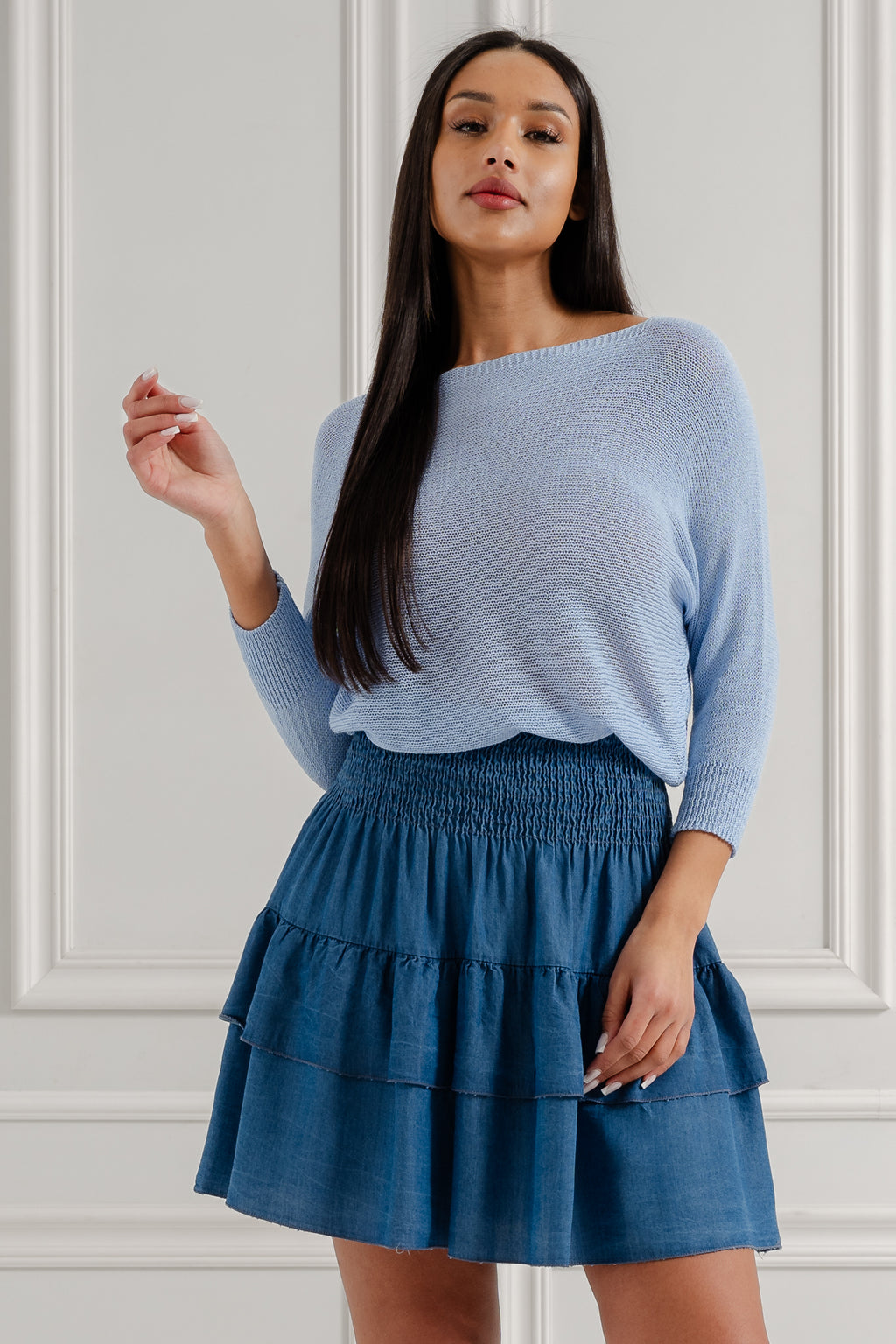 Sweter z kokardką na plecach- Beżowy / Uniwersalny