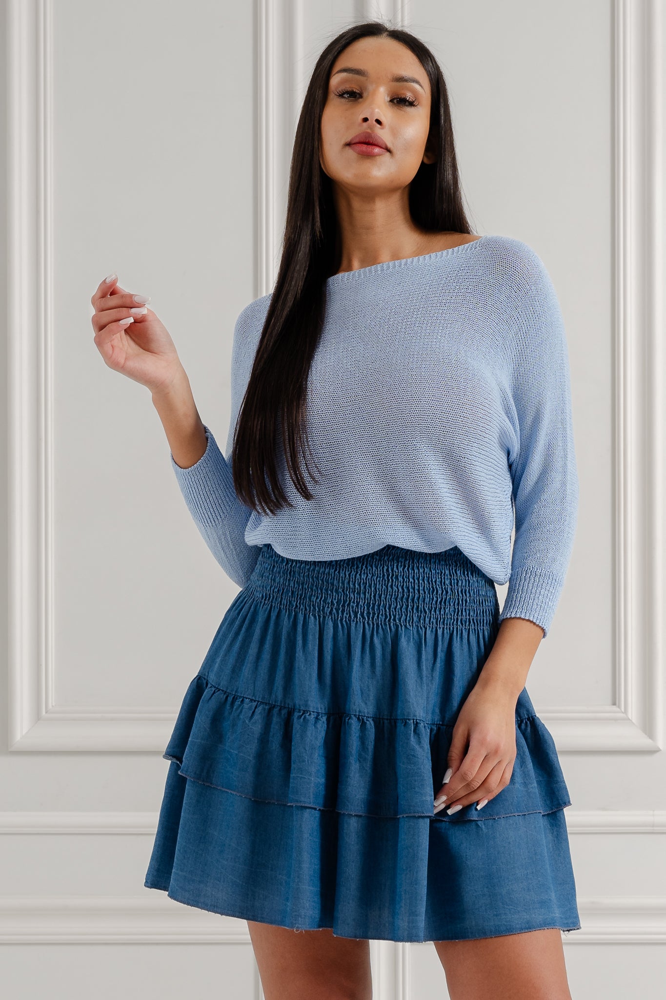 Sweter z kokardką na plecach- Beżowy / Uniwersalny