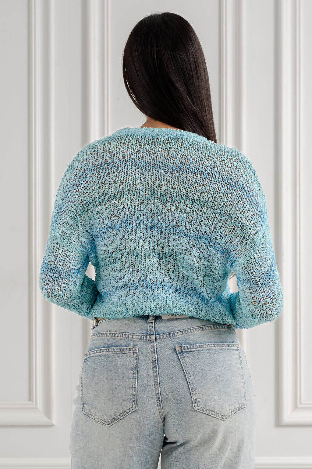 Ażurowy sweter ombre- Beżowy / Uniwersalny