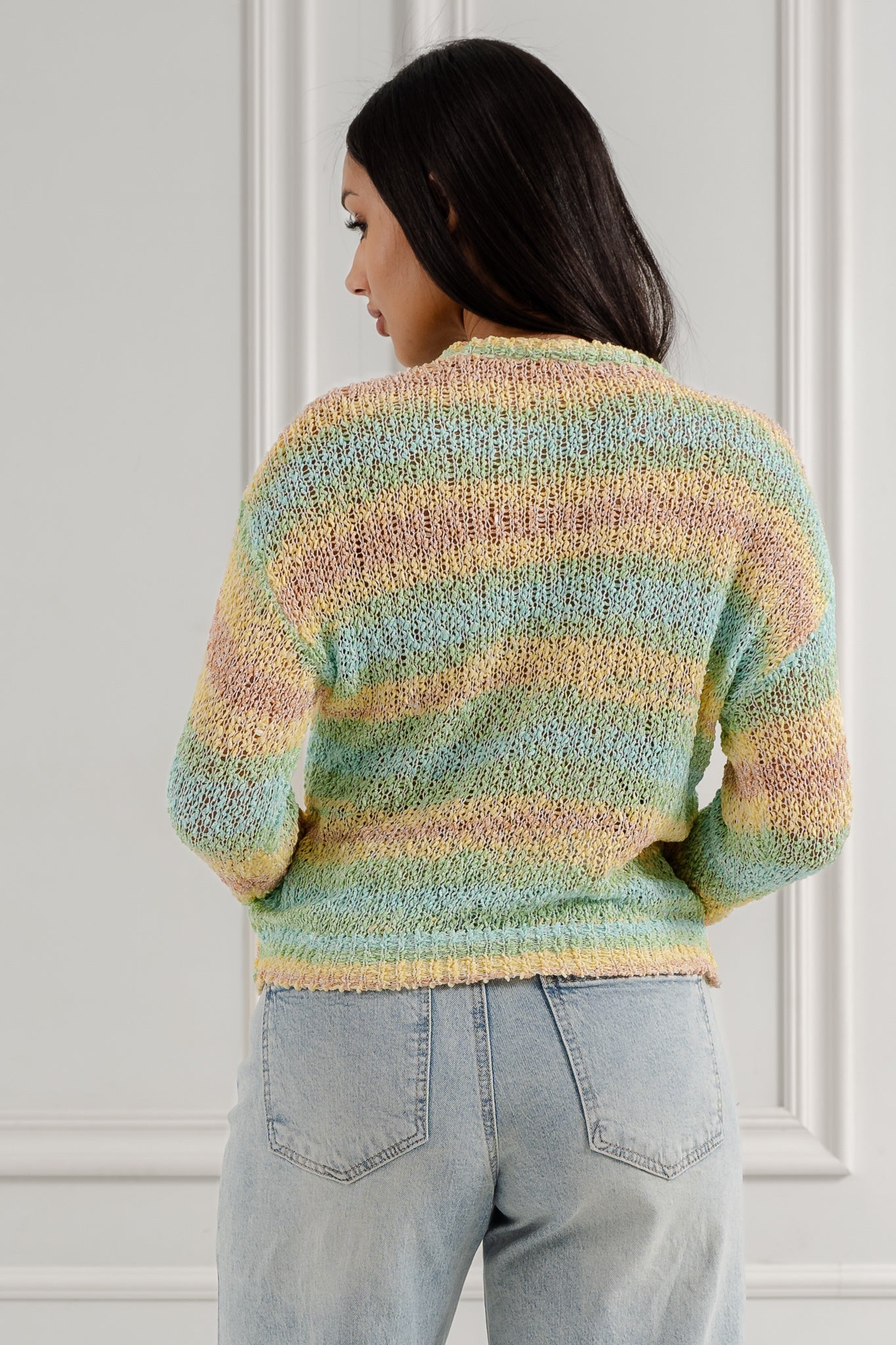 Ażurowy sweter ombre- Beżowy / Uniwersalny