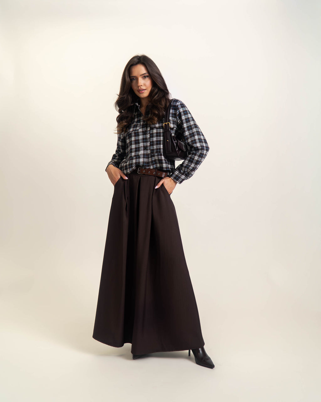 SPODNIE Z SZEROKĄ NOGAWKĄ