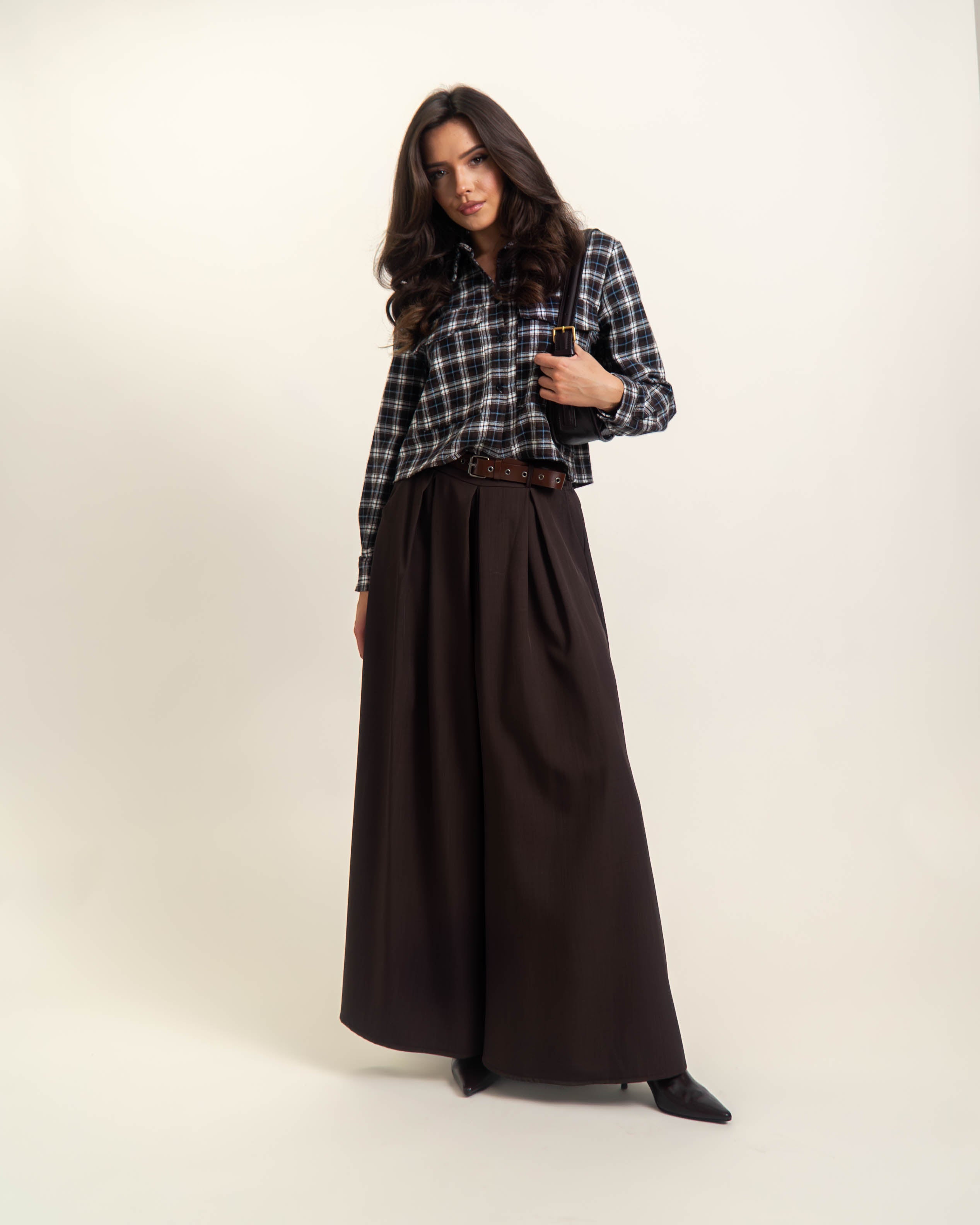 SPODNIE Z SZEROKĄ NOGAWKĄ