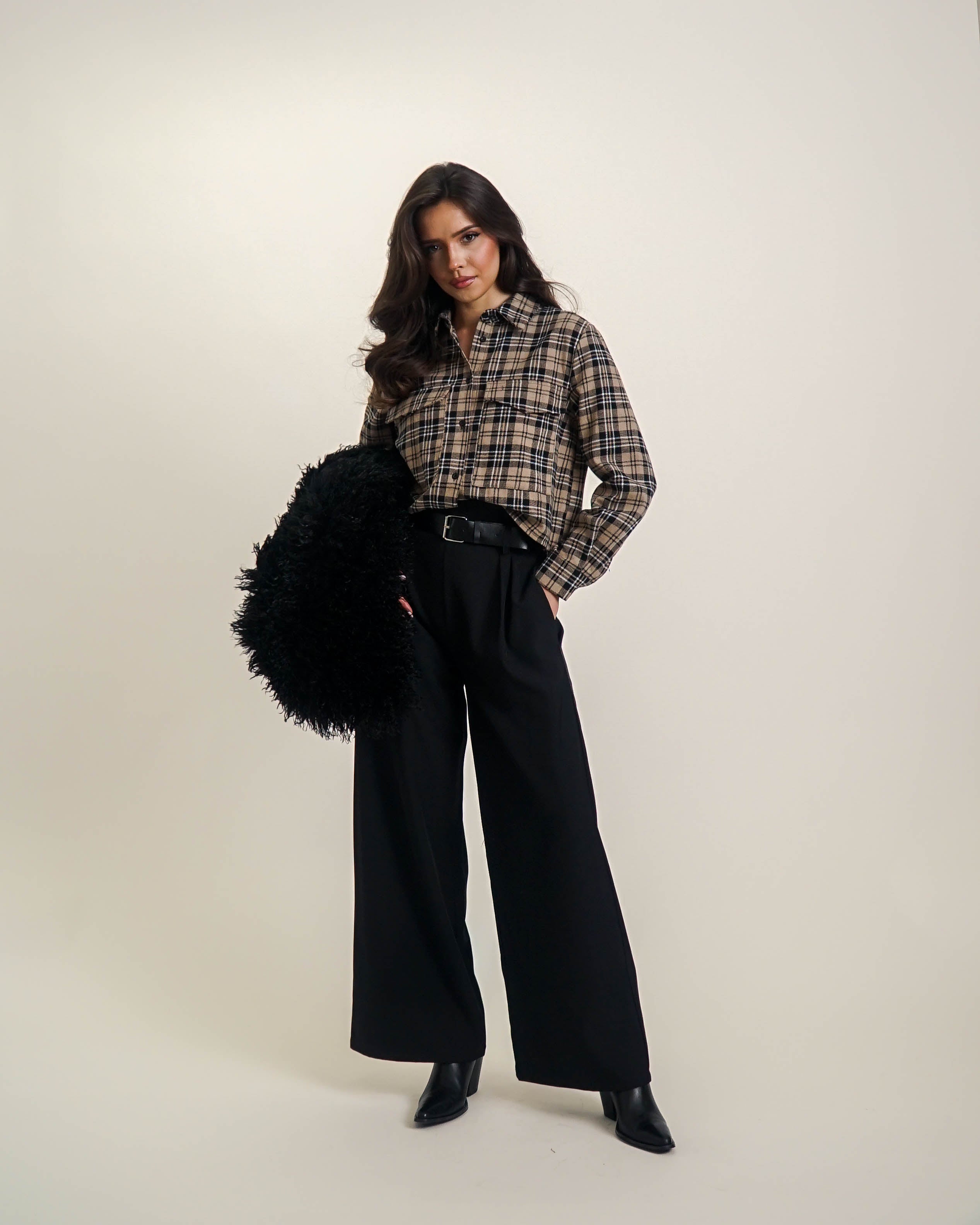 SPODNIE Z SZEROKĄ NOGAWKĄ