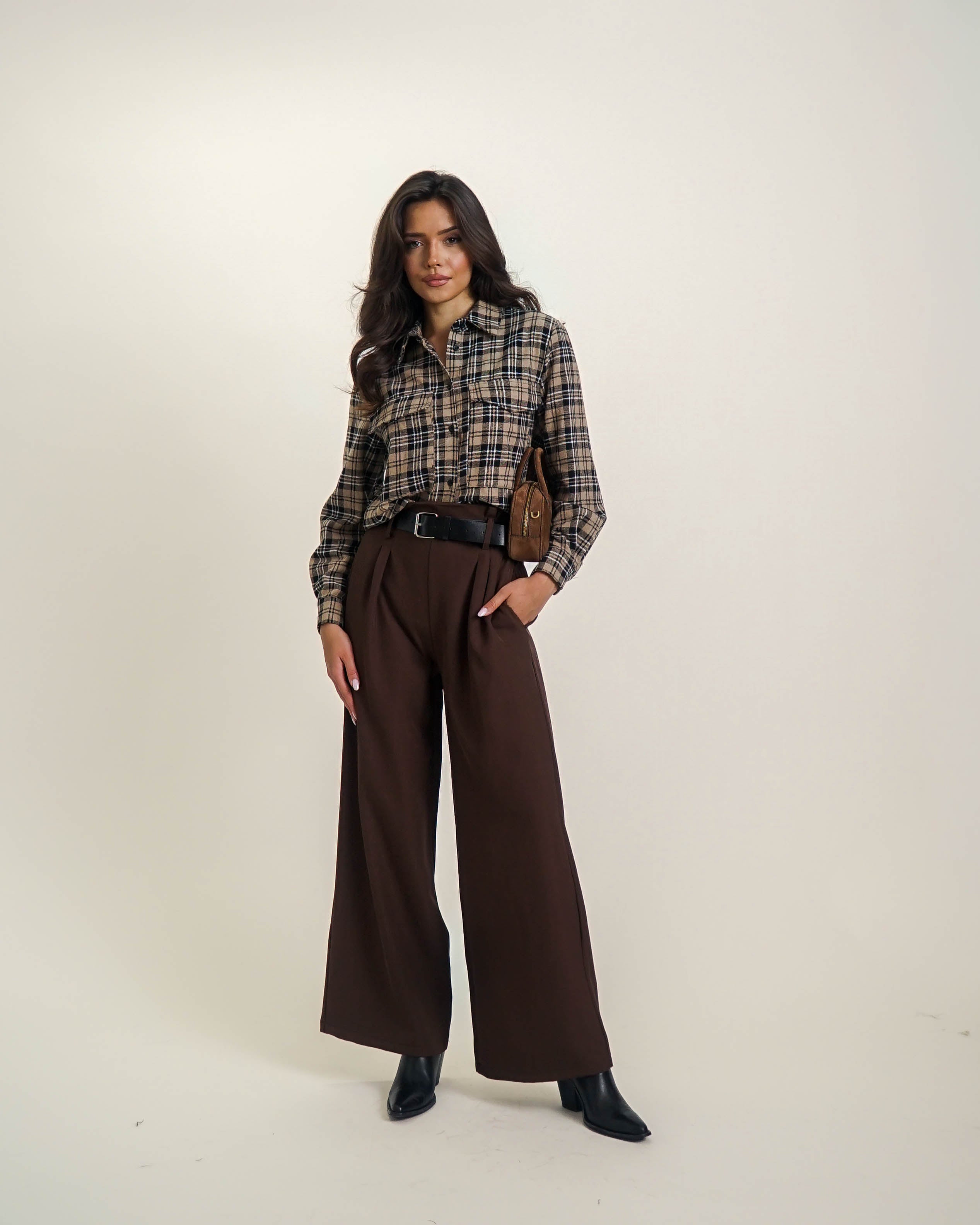 SPODNIE Z SZEROKĄ NOGAWKĄ