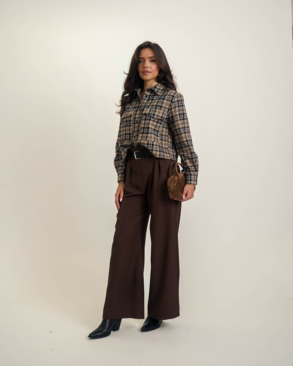 SPODNIE Z SZEROKĄ NOGAWKĄ