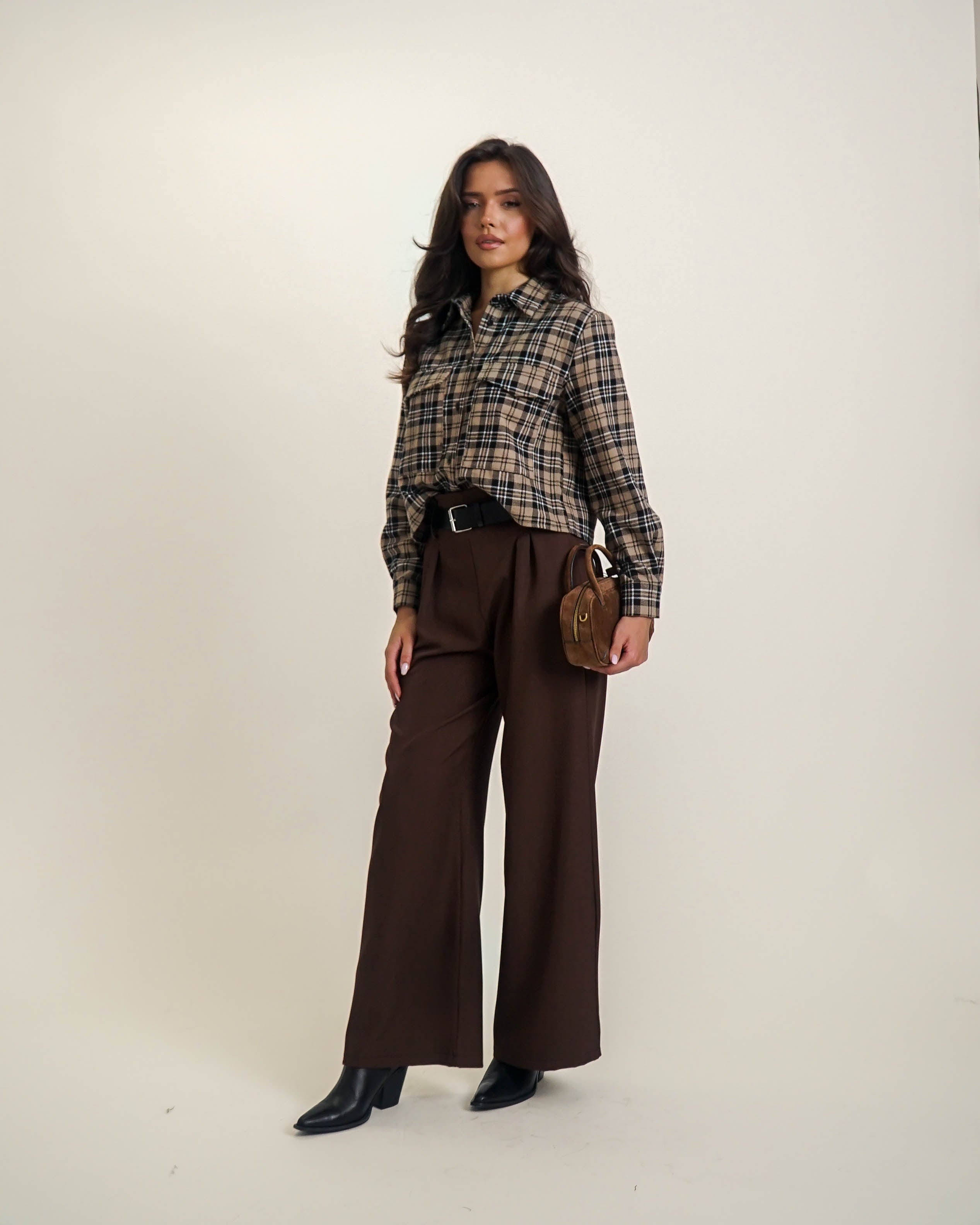 SPODNIE Z SZEROKĄ NOGAWKĄ