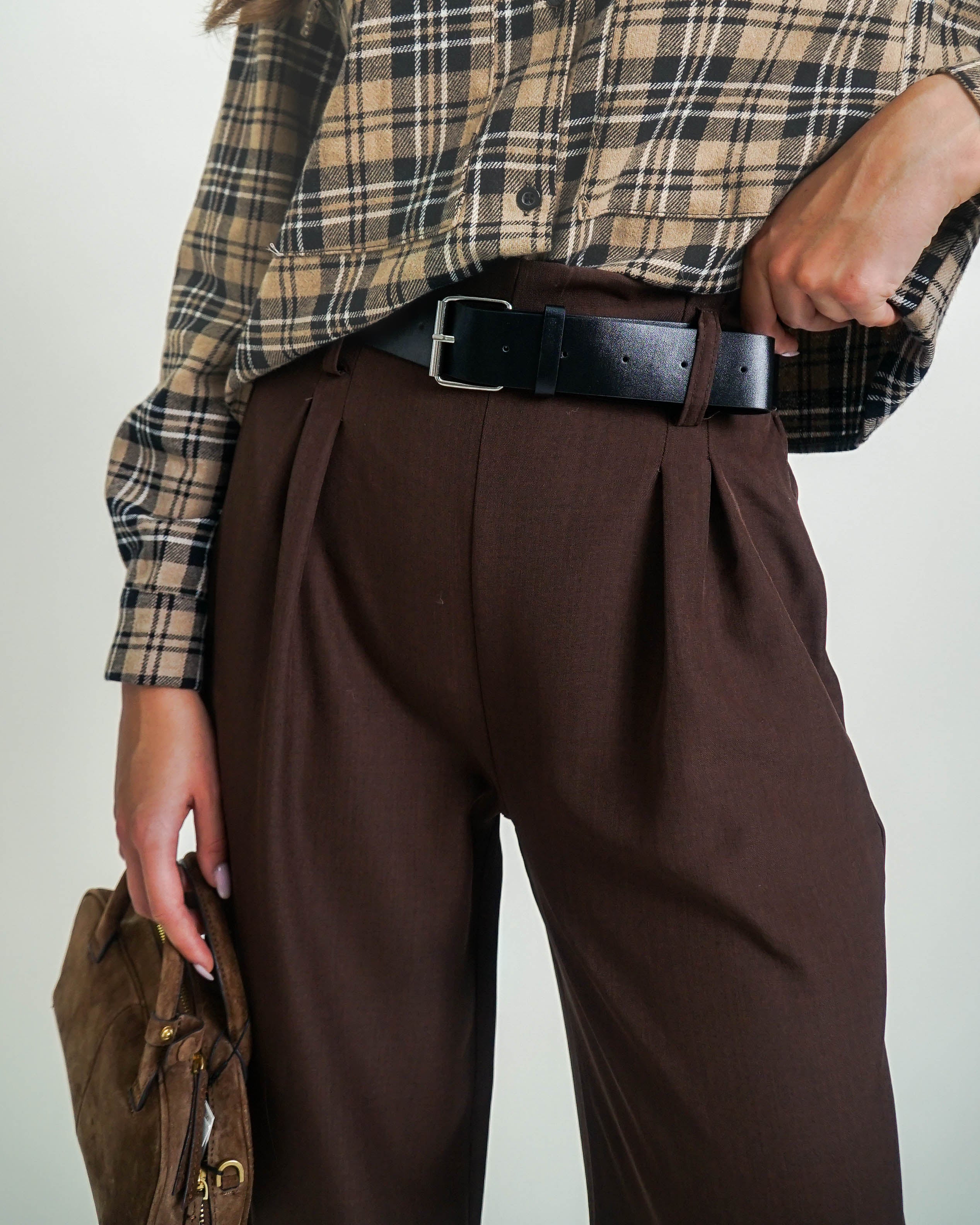 SPODNIE Z SZEROKĄ NOGAWKĄ