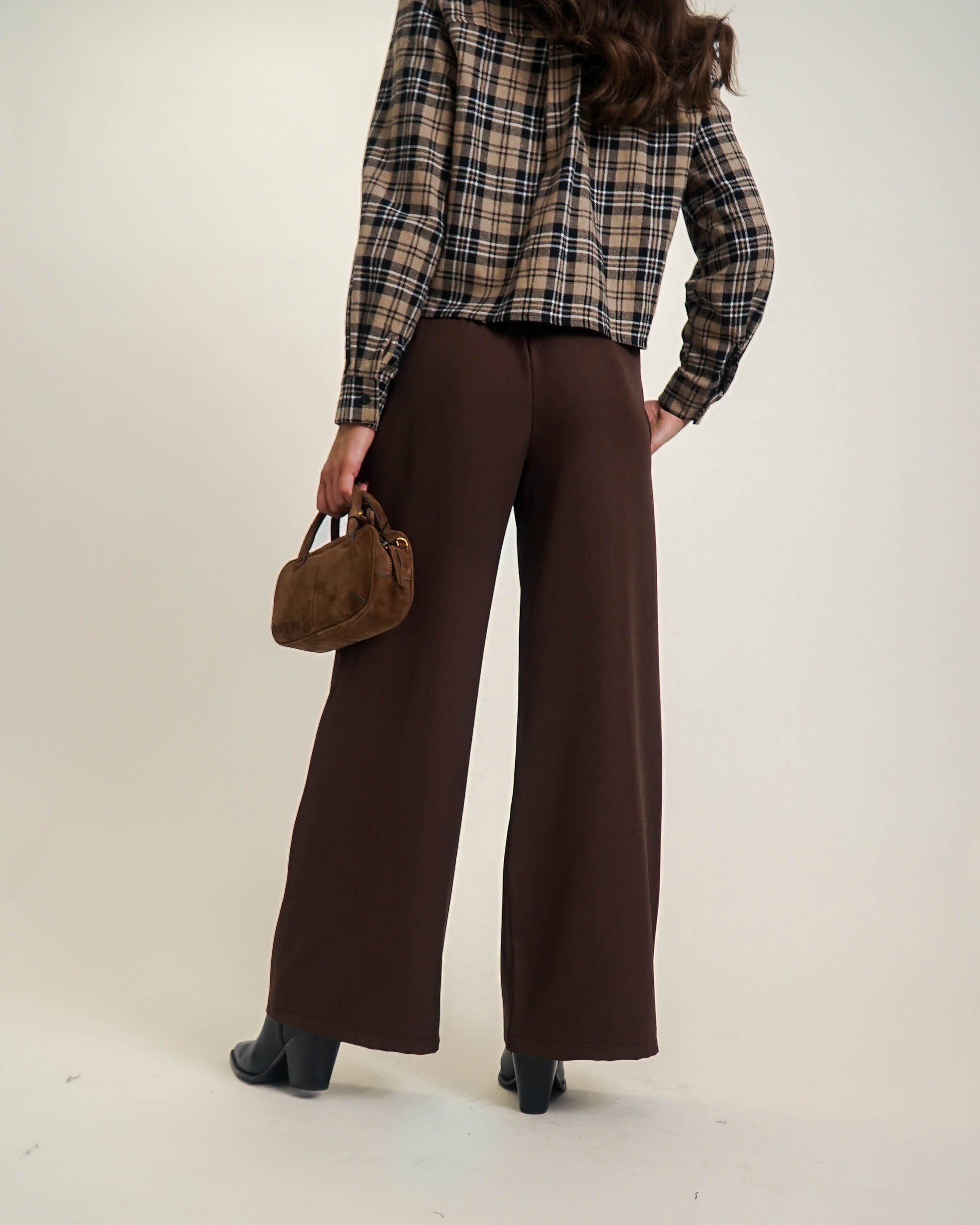 SPODNIE Z SZEROKĄ NOGAWKĄ