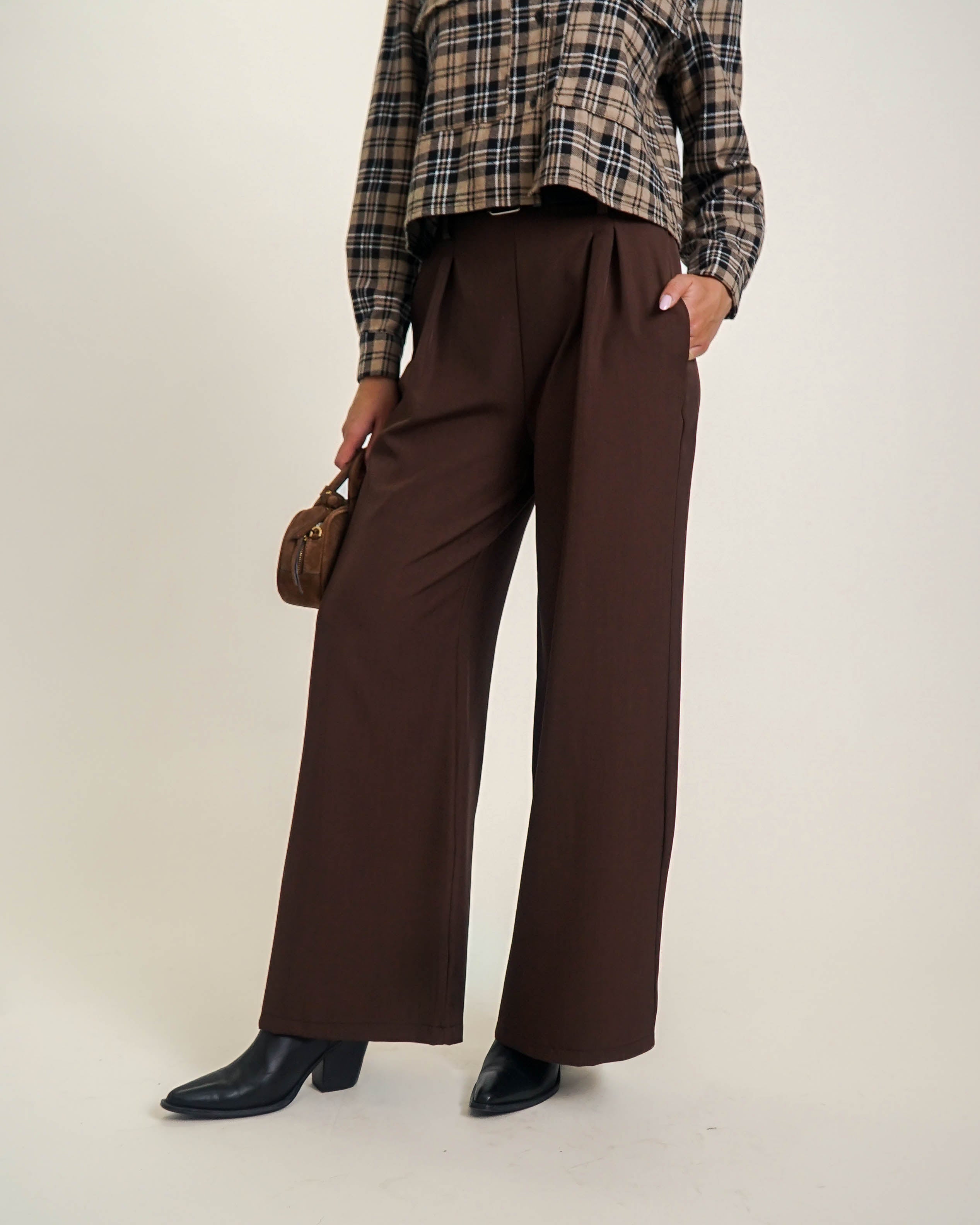 SPODNIE Z SZEROKĄ NOGAWKĄ