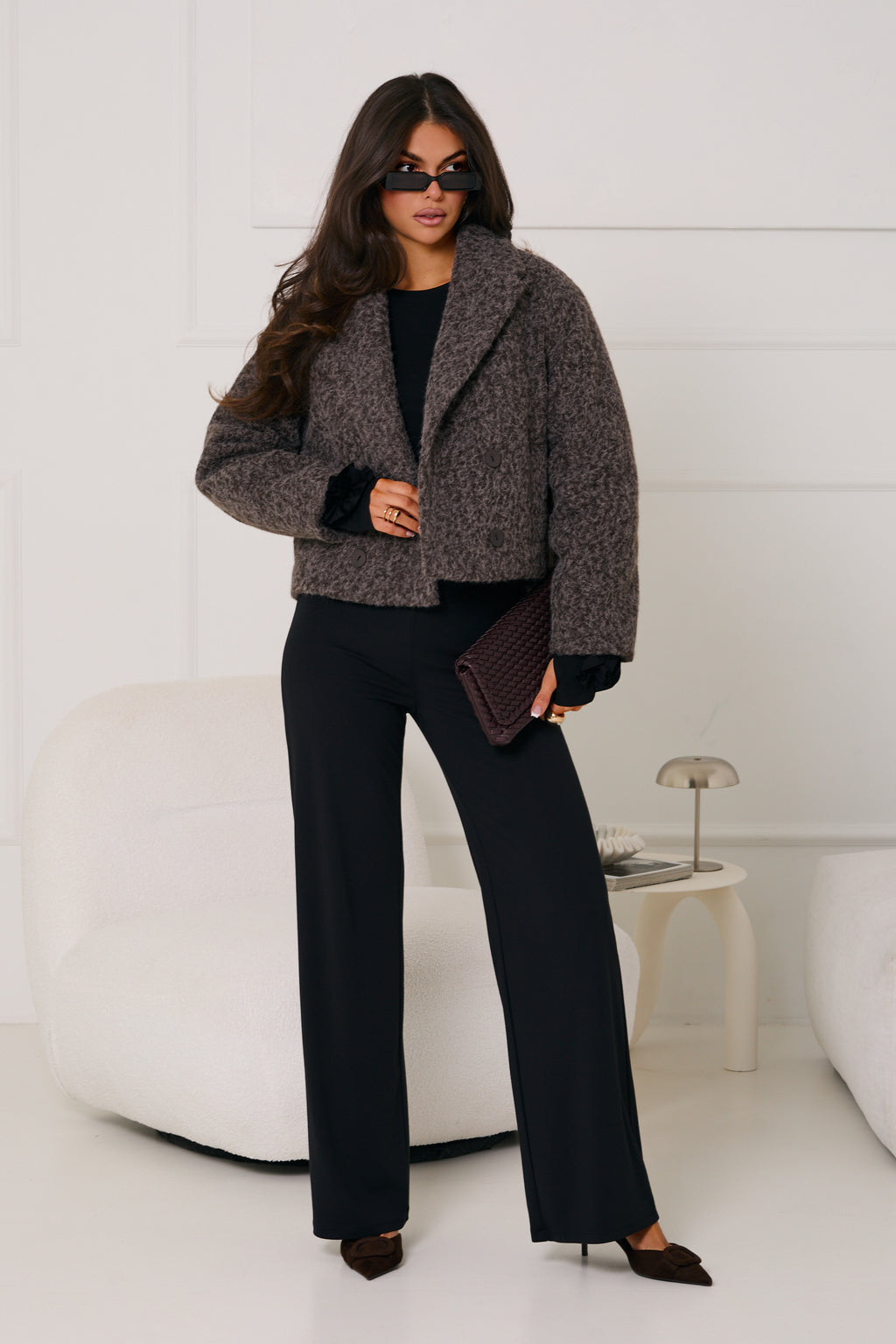 KURTKA Z BUKLI Z DWURZĘDOWYM ZAPIĘCIEM