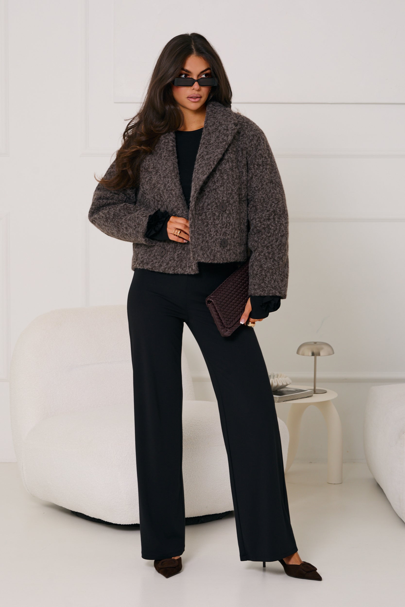 KURTKA Z BUKLI Z DWURZĘDOWYM ZAPIĘCIEM