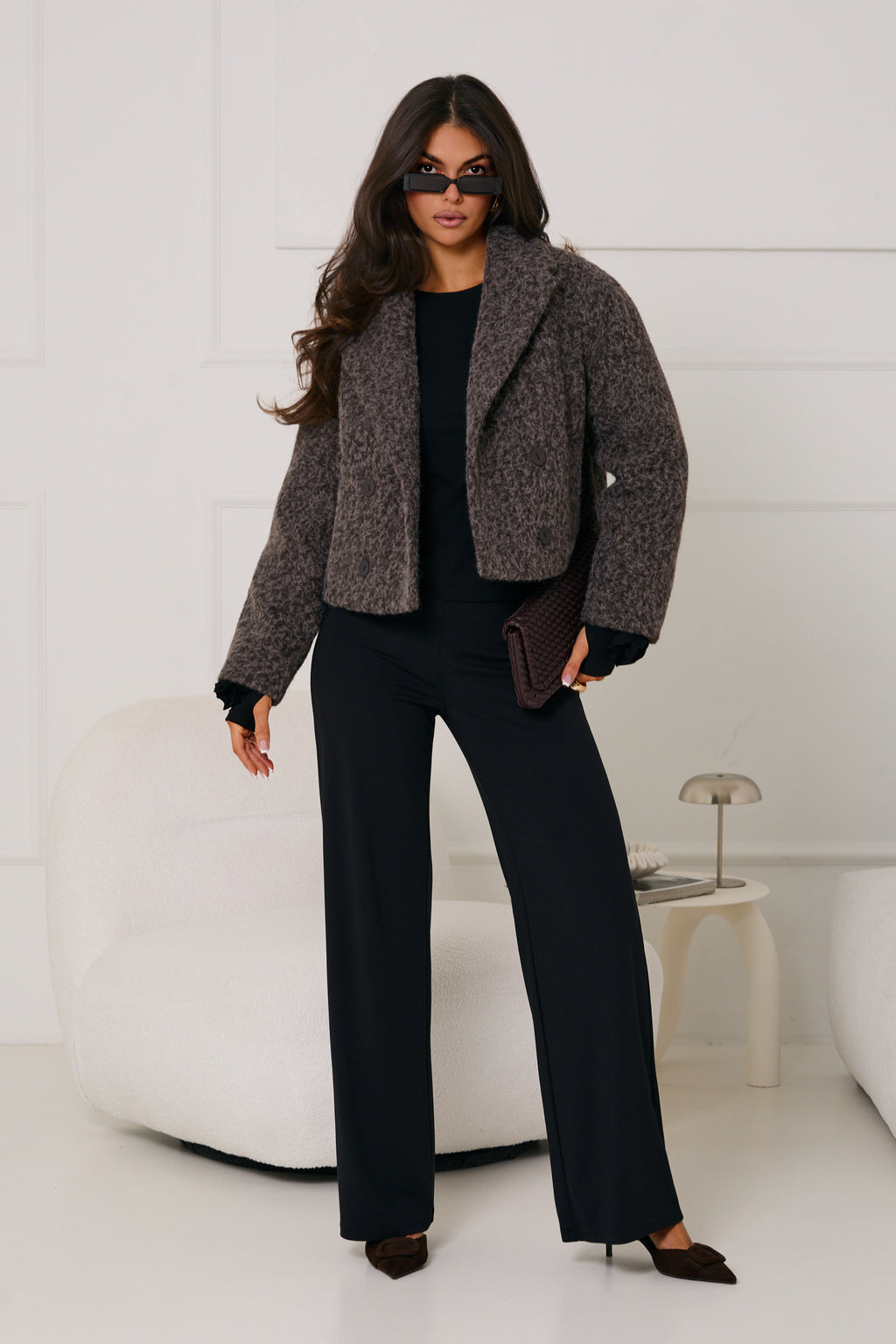 KURTKA Z BUKLI Z DWURZĘDOWYM ZAPIĘCIEM