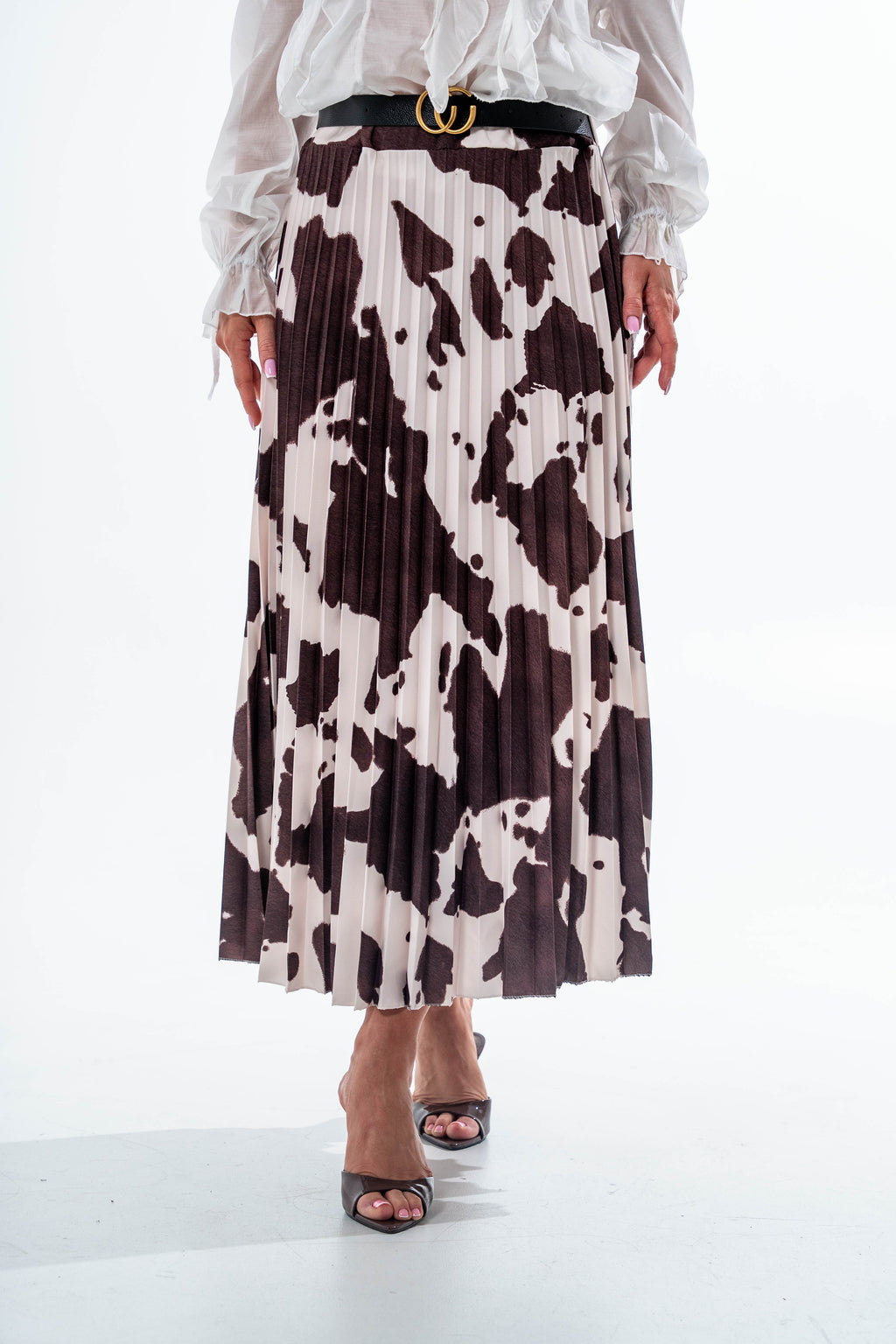 PLISOWANA SPÓDNICA COW PRINT- Zwierzęcy print / Uniwersalny