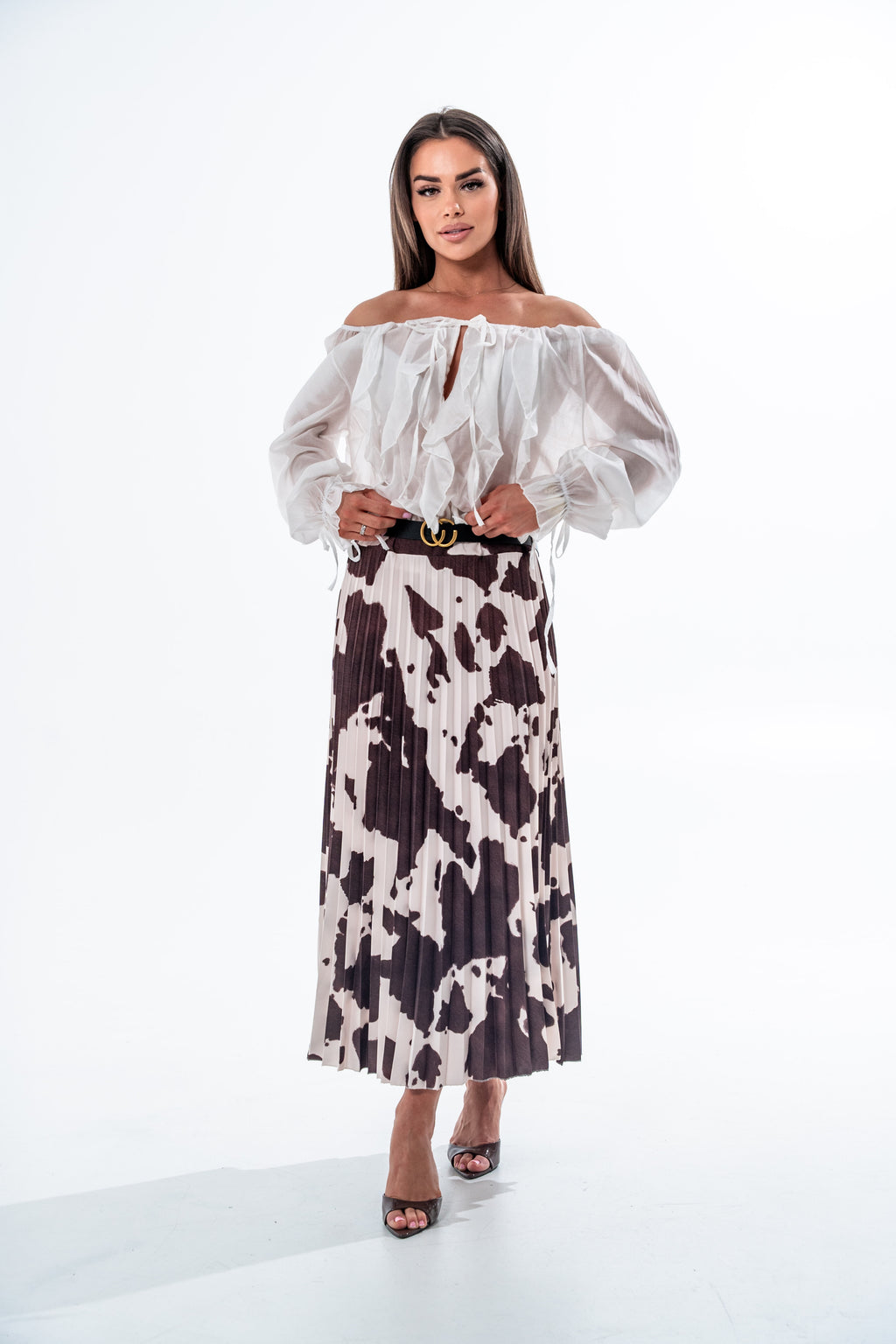 BLUZKA LEA O KROJU HISZPANKI- Biały / Uniwersalny