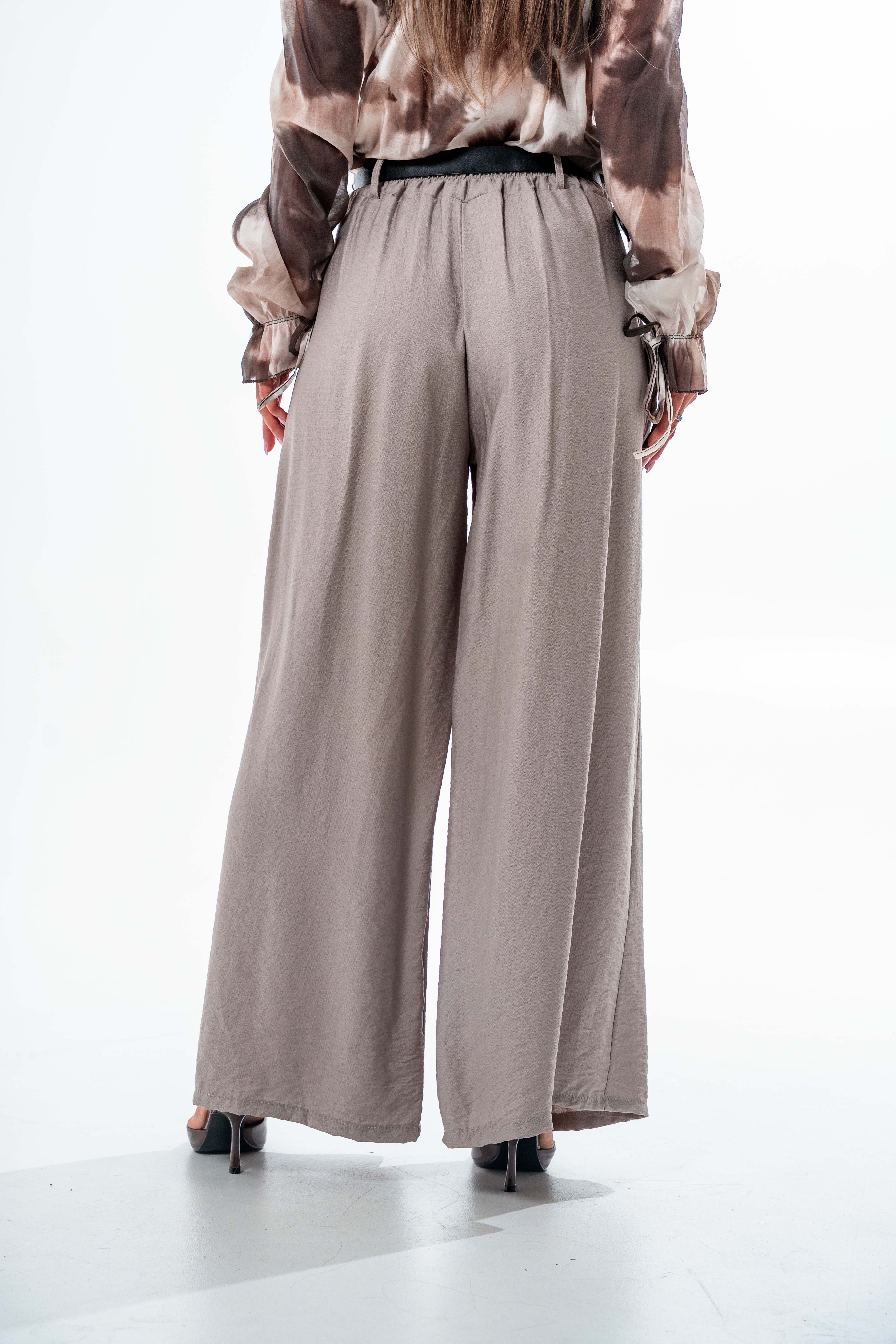 SPODNIE PALAZZO LUNA- Brązowy / Uniwersalny