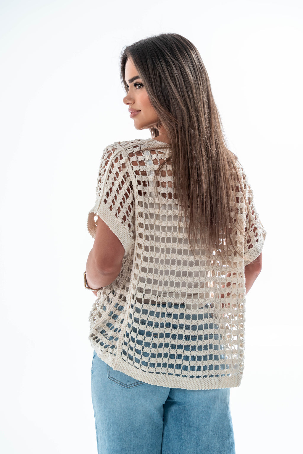 AŻUROWY TOP LA PLAYA- Biały / Uniwersalny