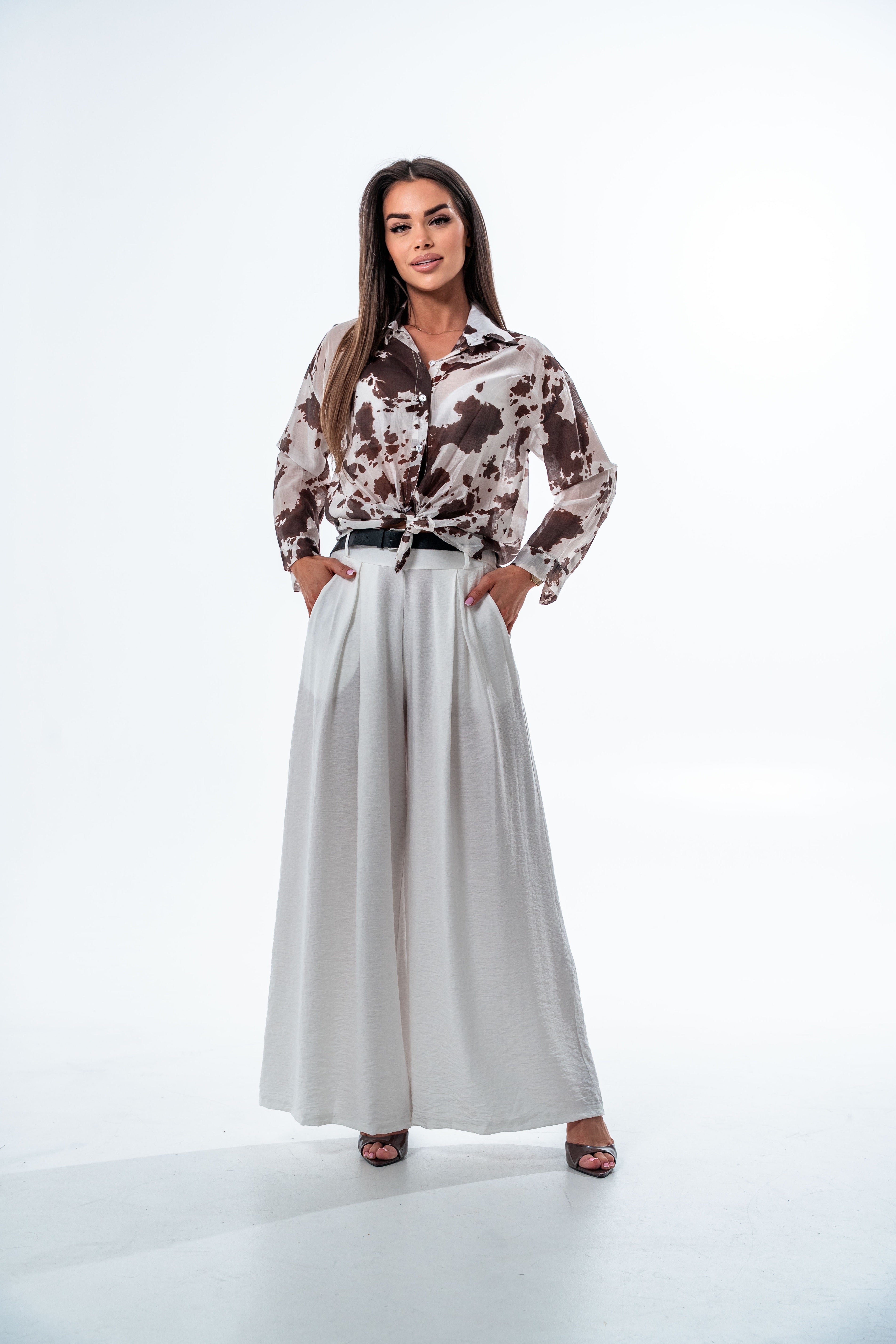 SPODNIE PALAZZO LUNA- Biały / Uniwersalny