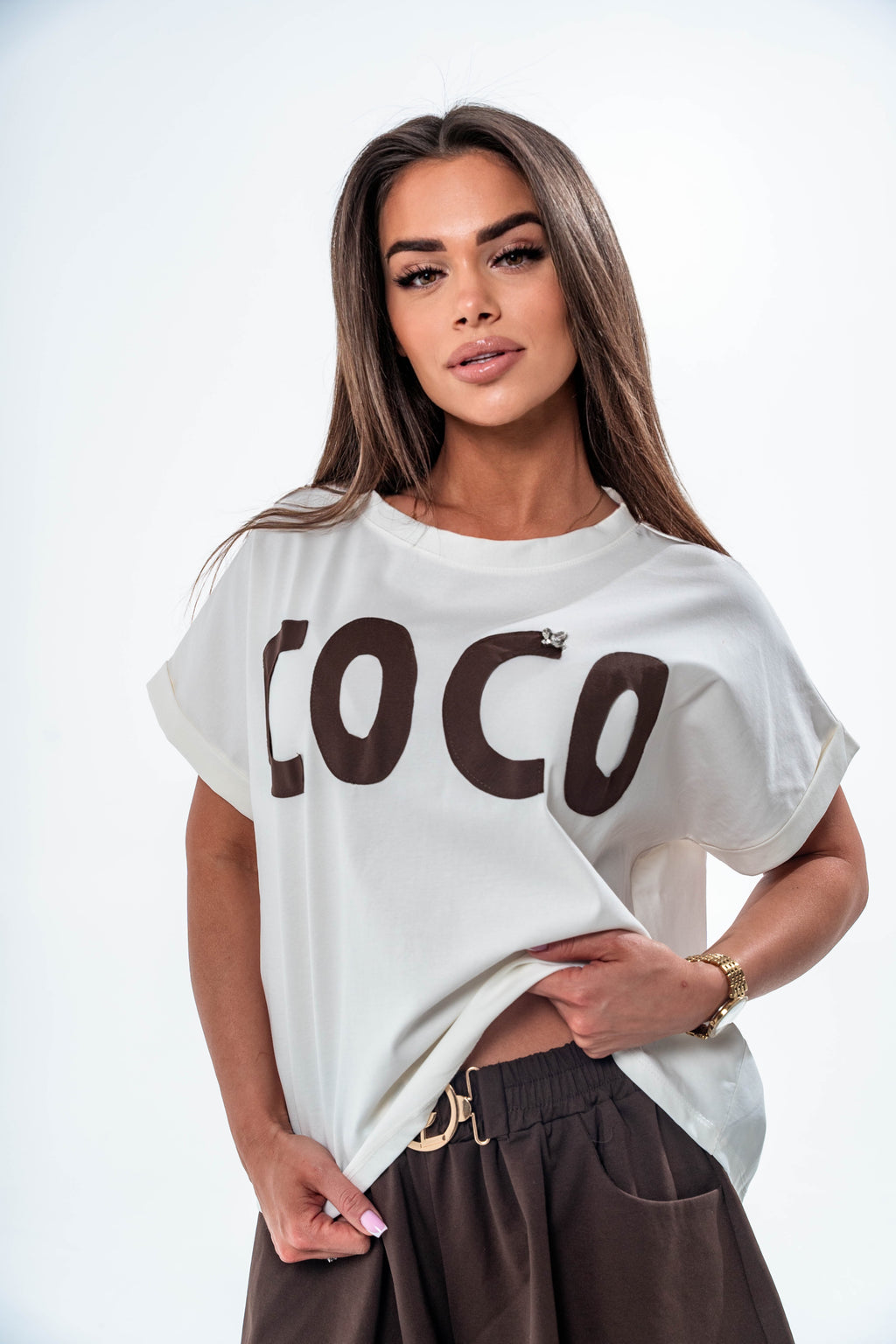 DZIANINOWE SZORTY Z PASKIEM- Beżowy / Uniwersalny