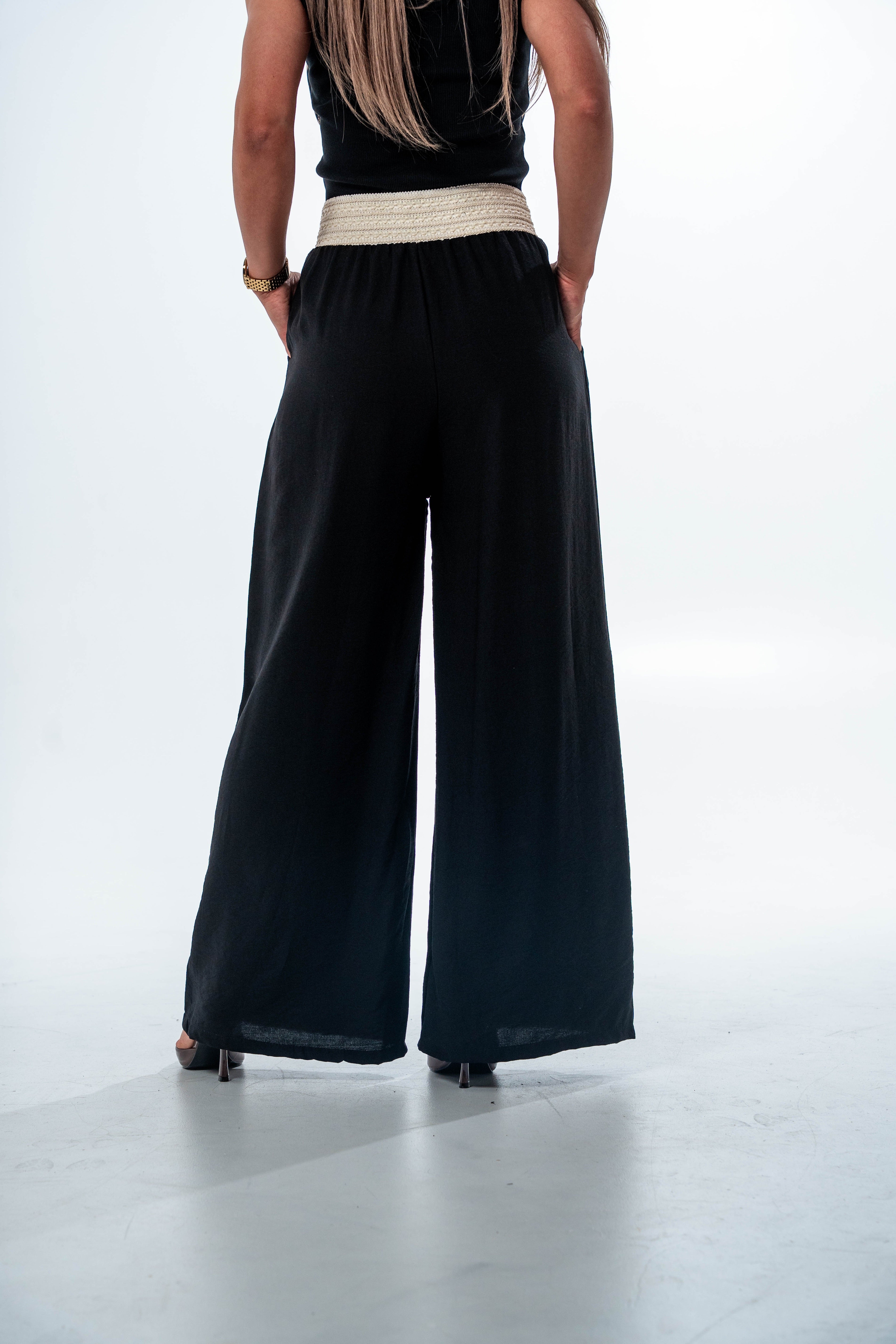 SPODNIE AYLA W KLIMACIE BOHO- Fango / Uniwersalny