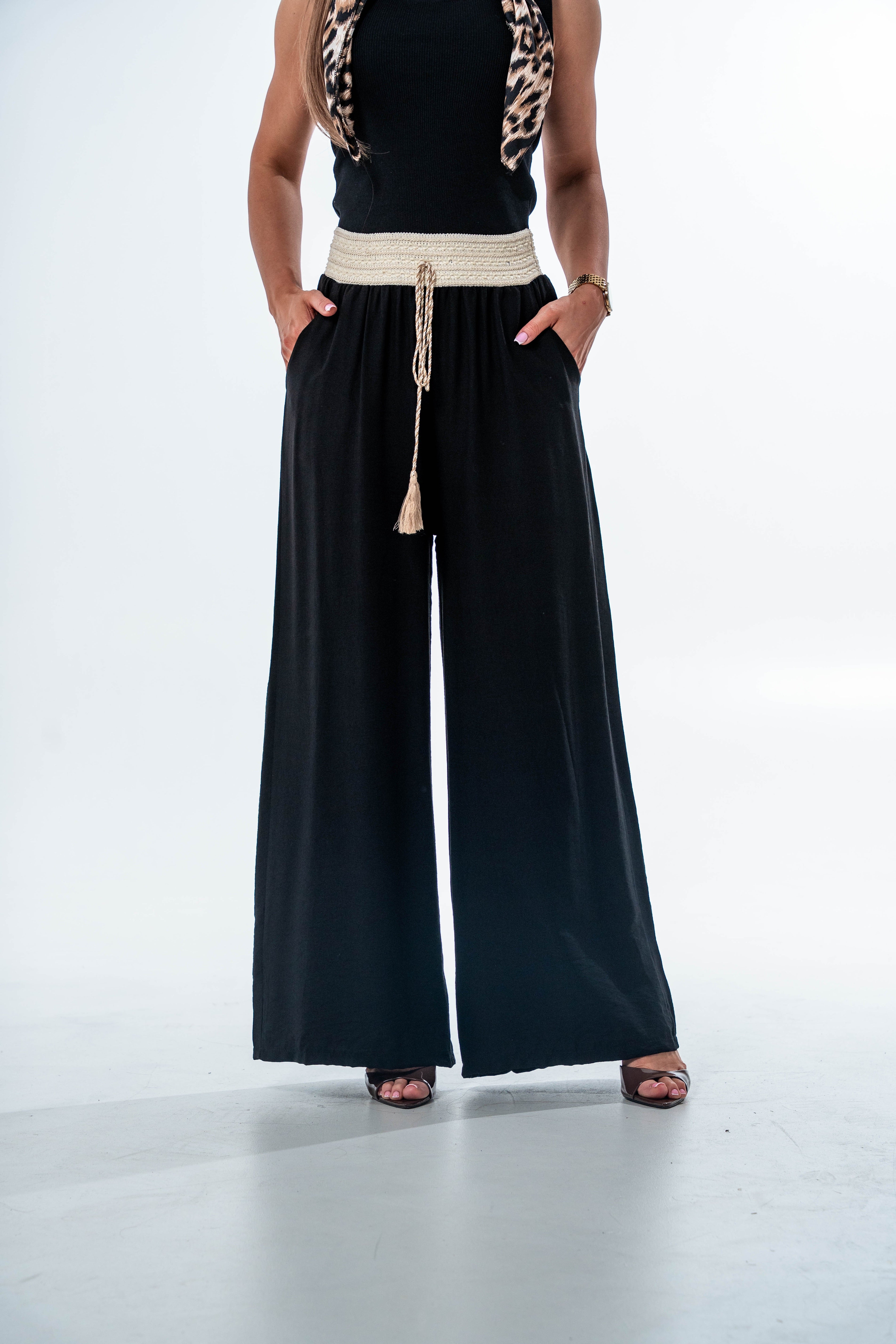 SPODNIE AYLA W KLIMACIE BOHO- Fango / Uniwersalny