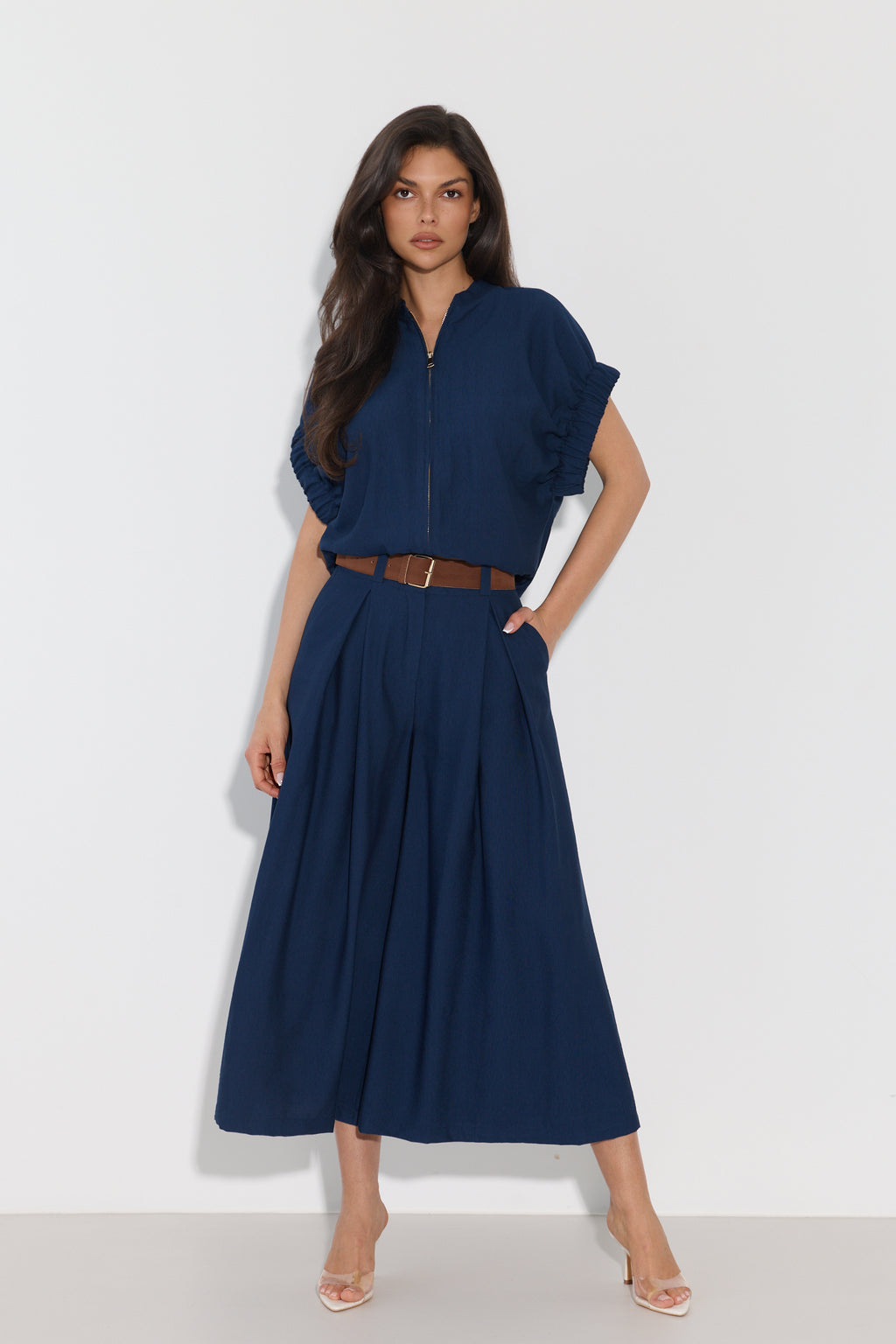 SPODNIE CULOTTE Z PASKIEM LALOUS