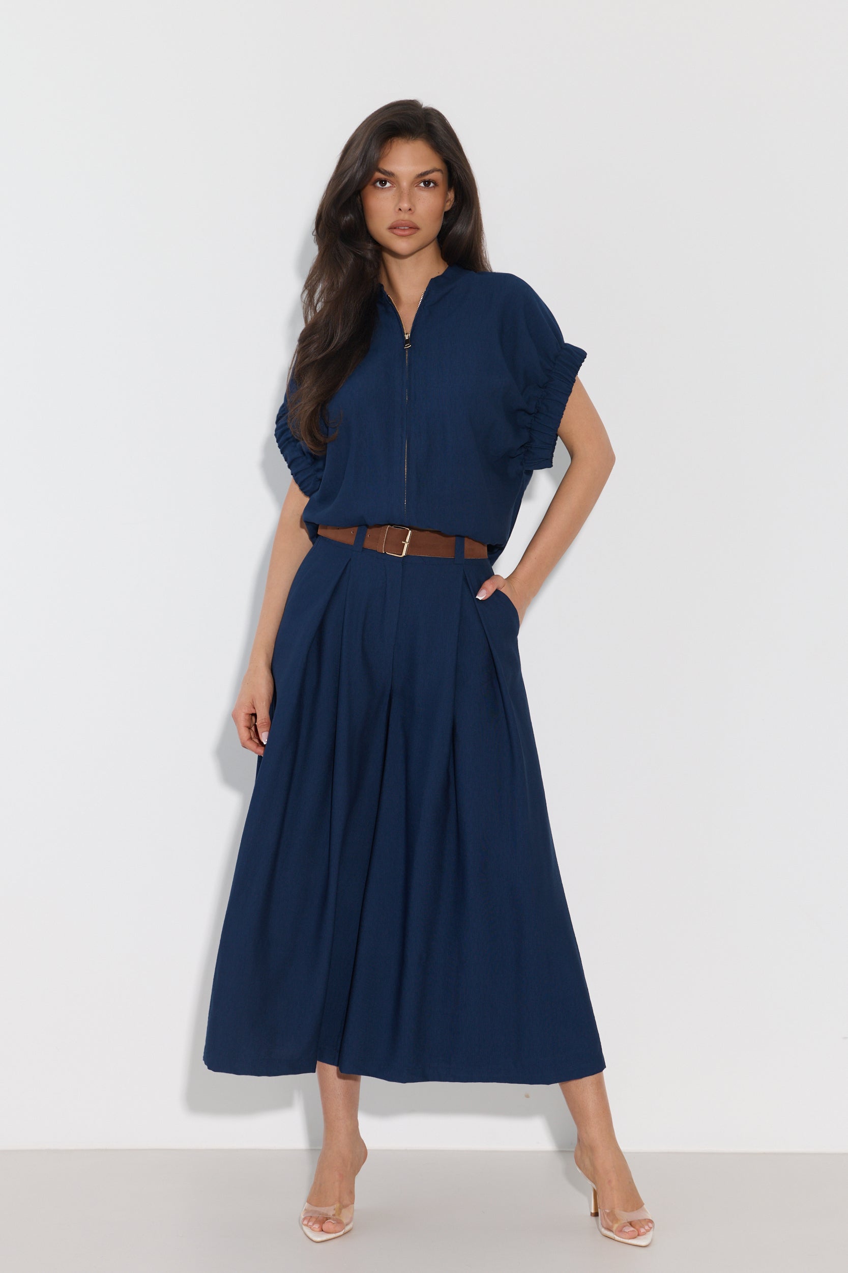 SPODNIE CULOTTE Z PASKIEM LALOUS