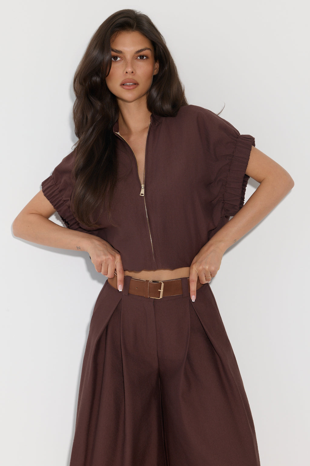 SPODNIE CULOTTE Z PASKIEM LALOUS