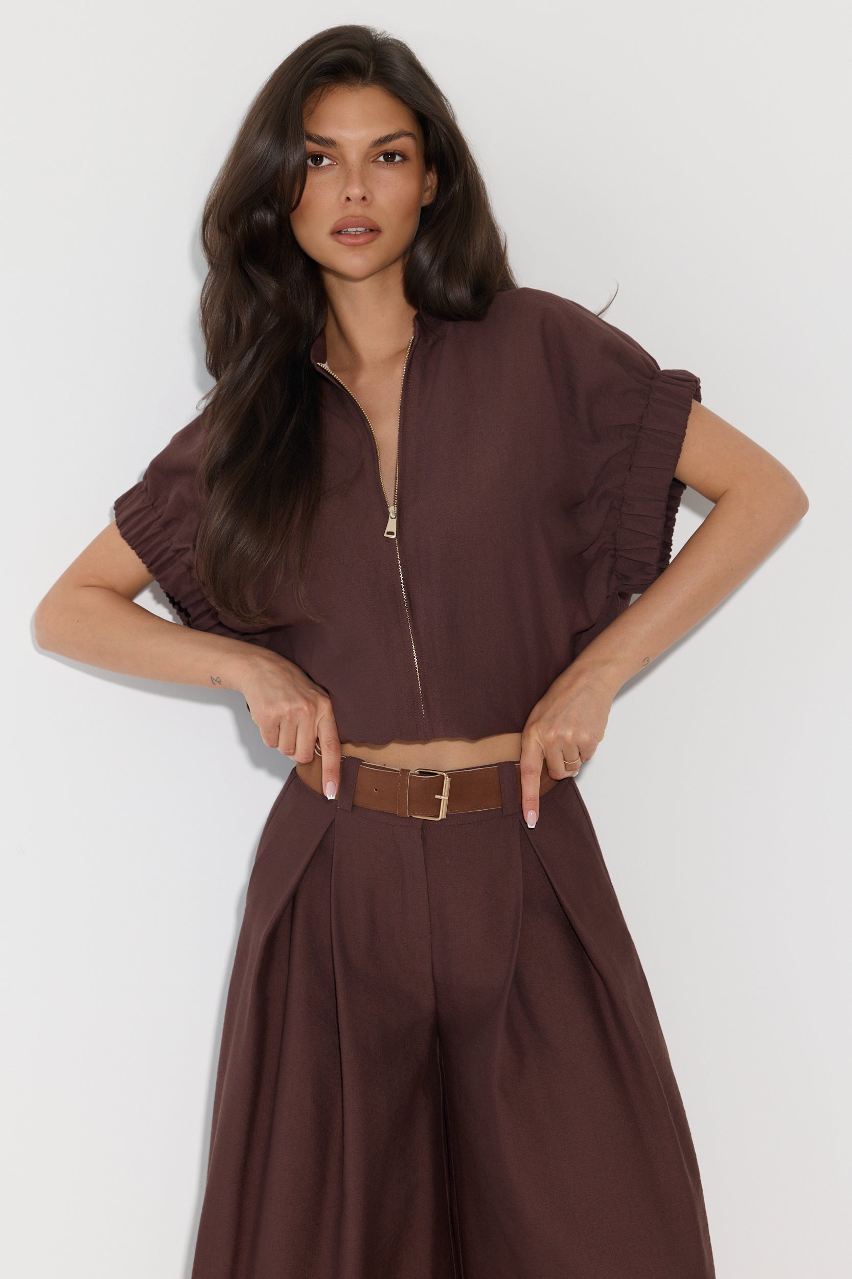 SPODNIE CULOTTE Z PASKIEM LALOUS