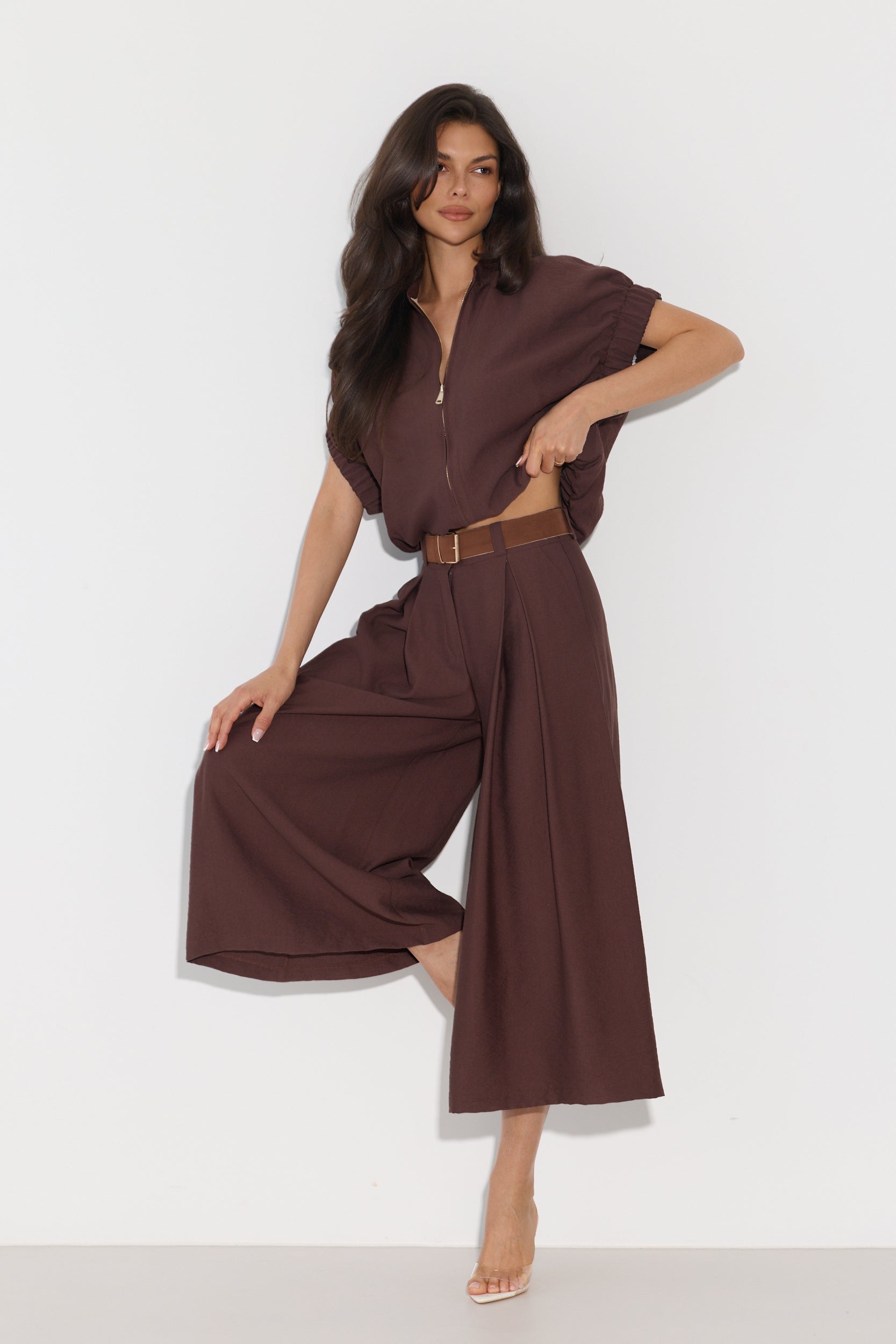 SPODNIE CULOTTE Z PASKIEM LALOUS