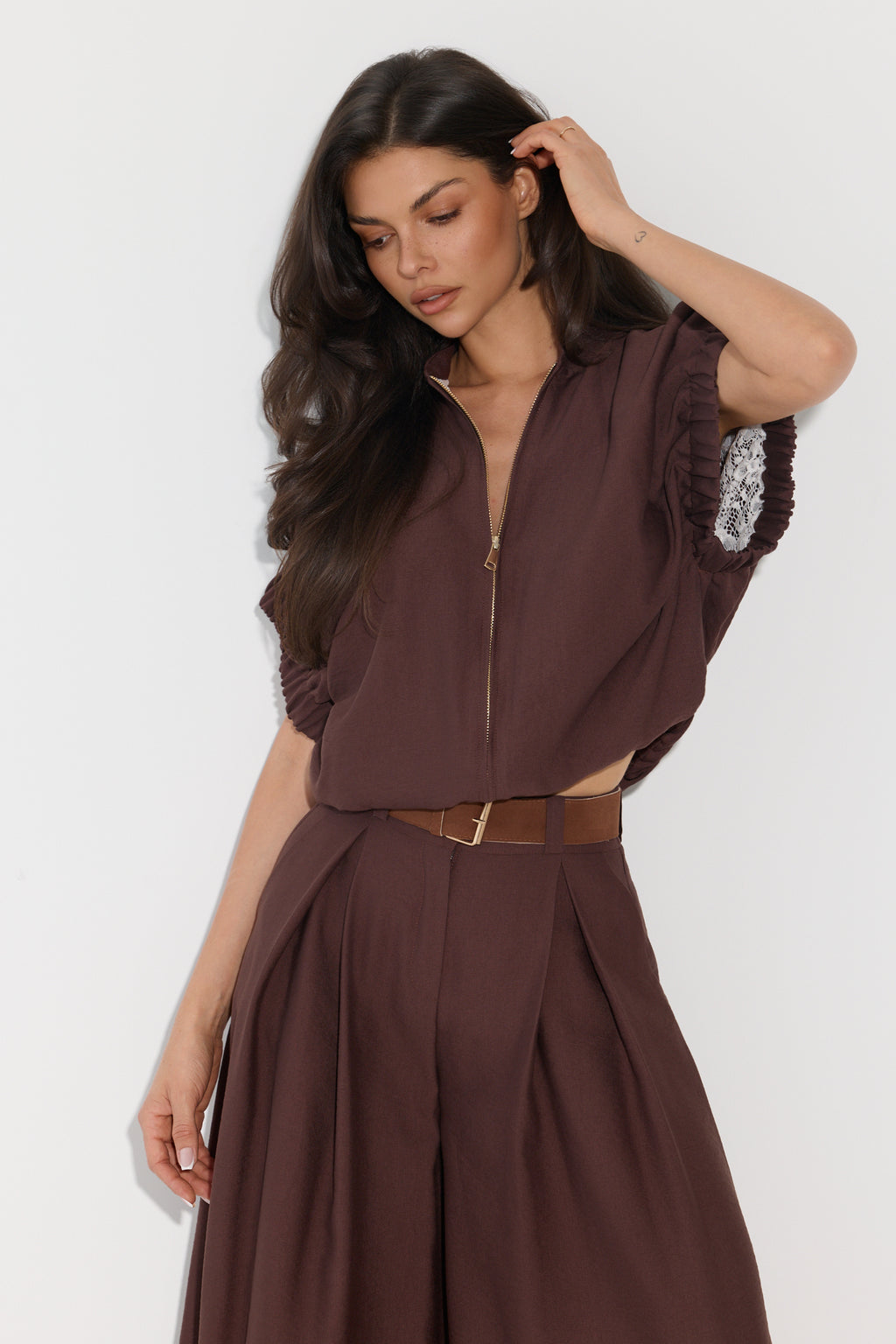 SPODNIE CULOTTE Z PASKIEM LALOUS