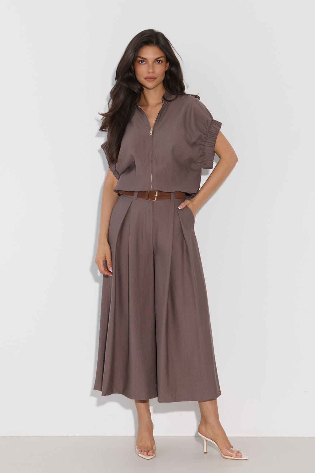 SPODNIE CULOTTE Z PASKIEM LALOUS