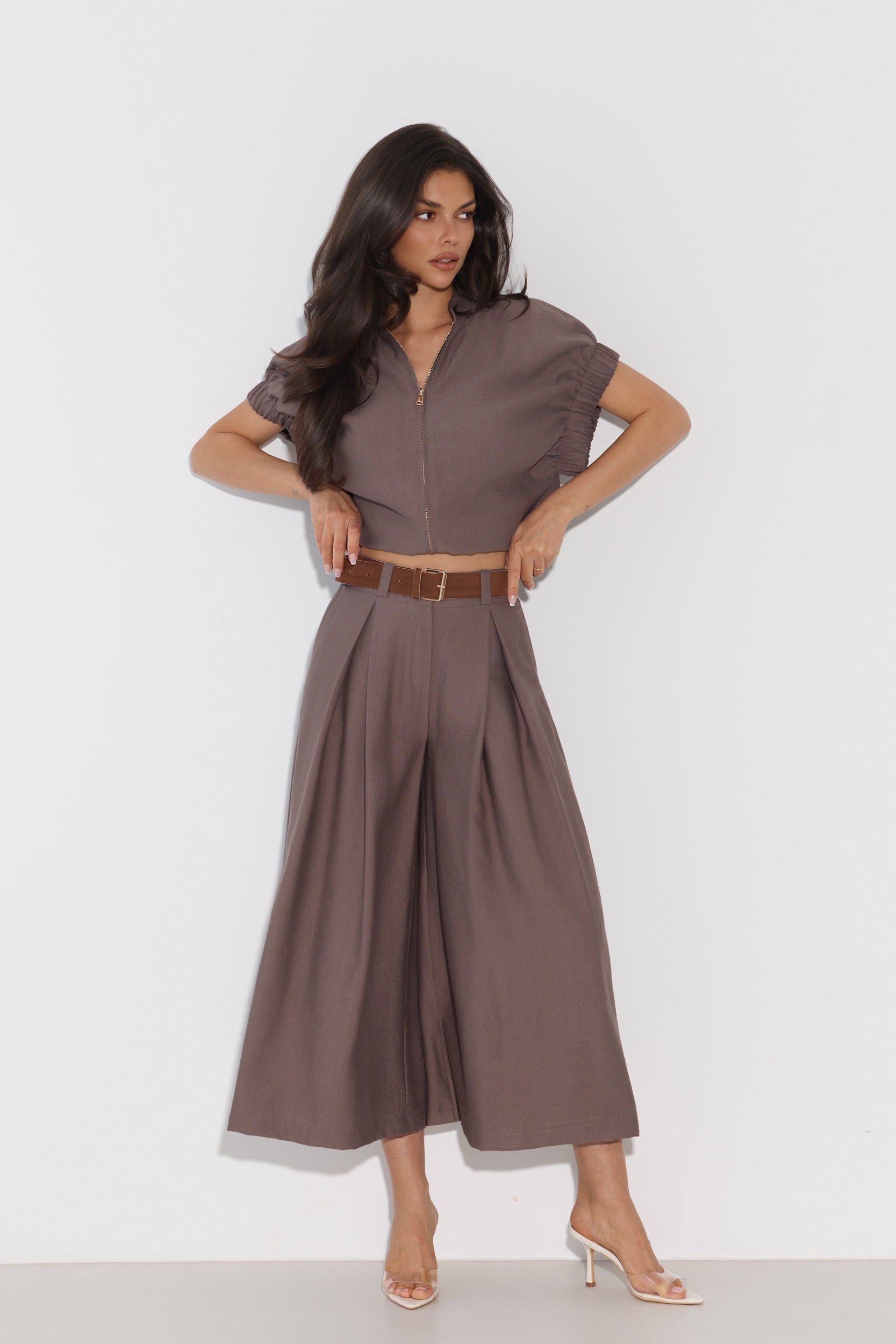 SPODNIE CULOTTE Z PASKIEM LALOUS