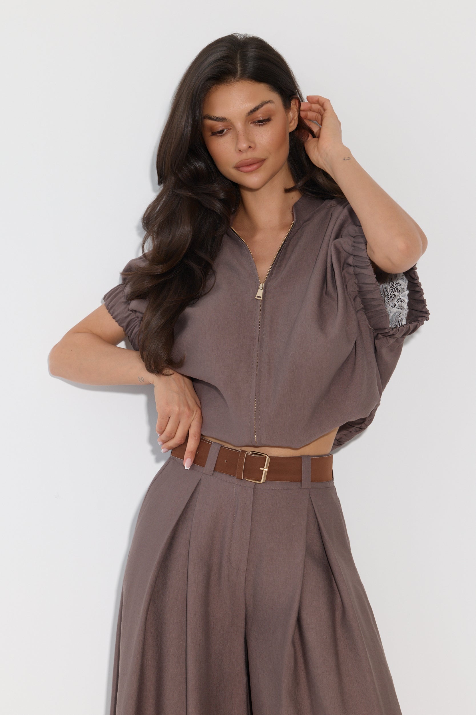 SPODNIE CULOTTE Z PASKIEM LALOUS