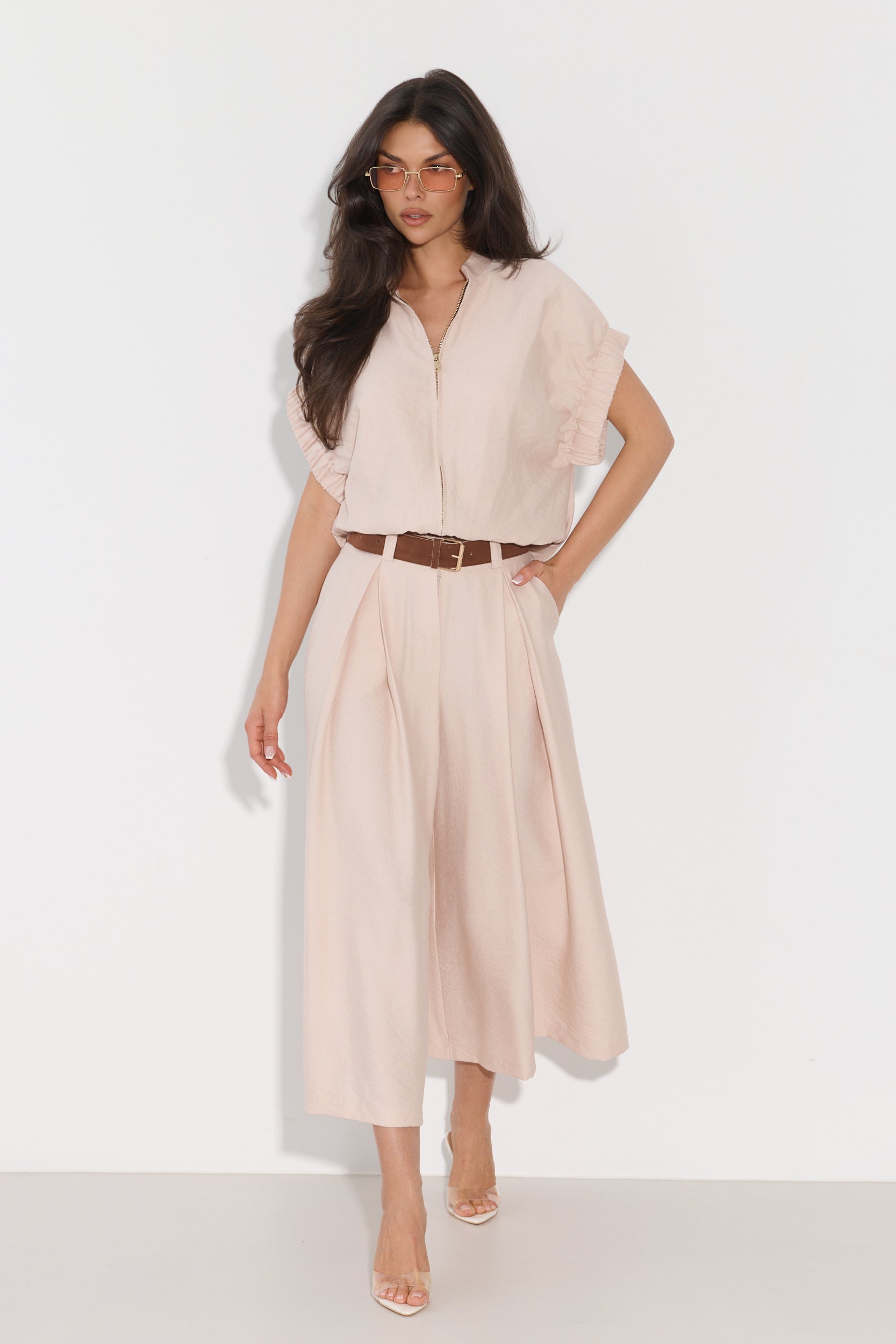 SPODNIE CULOTTE Z PASKIEM LALOUS