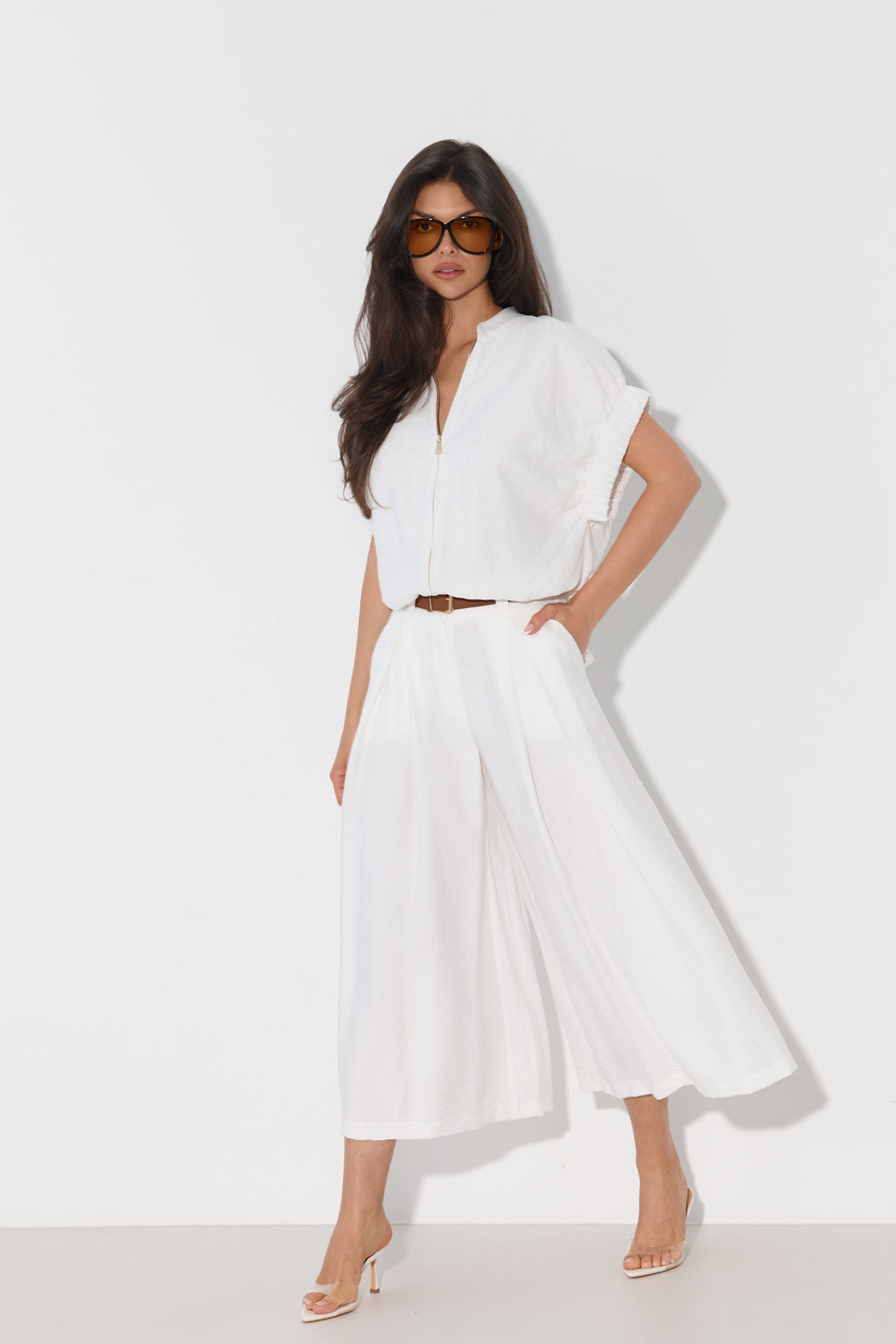 SPODNIE CULOTTE Z PASKIEM LALOUS