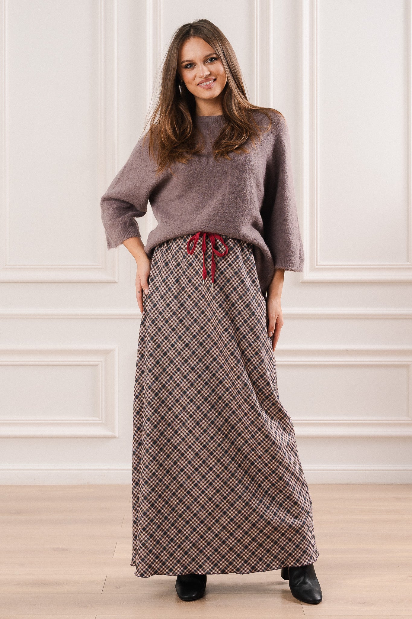 Sweter z Domieszką Alpaki i Rękawem 3/4- Uniwersalny / Fango