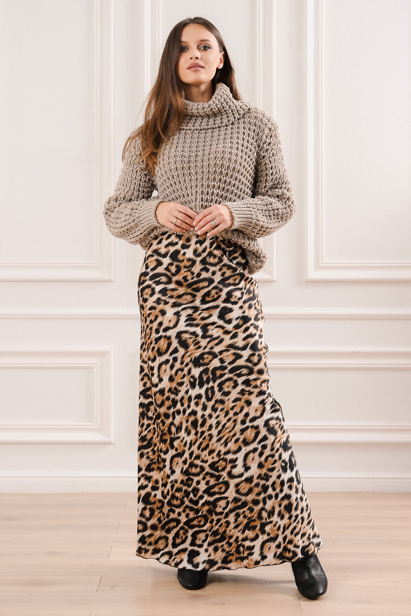 Sweter Chunky z Grubym Splotem- Fango / Uniwersalny