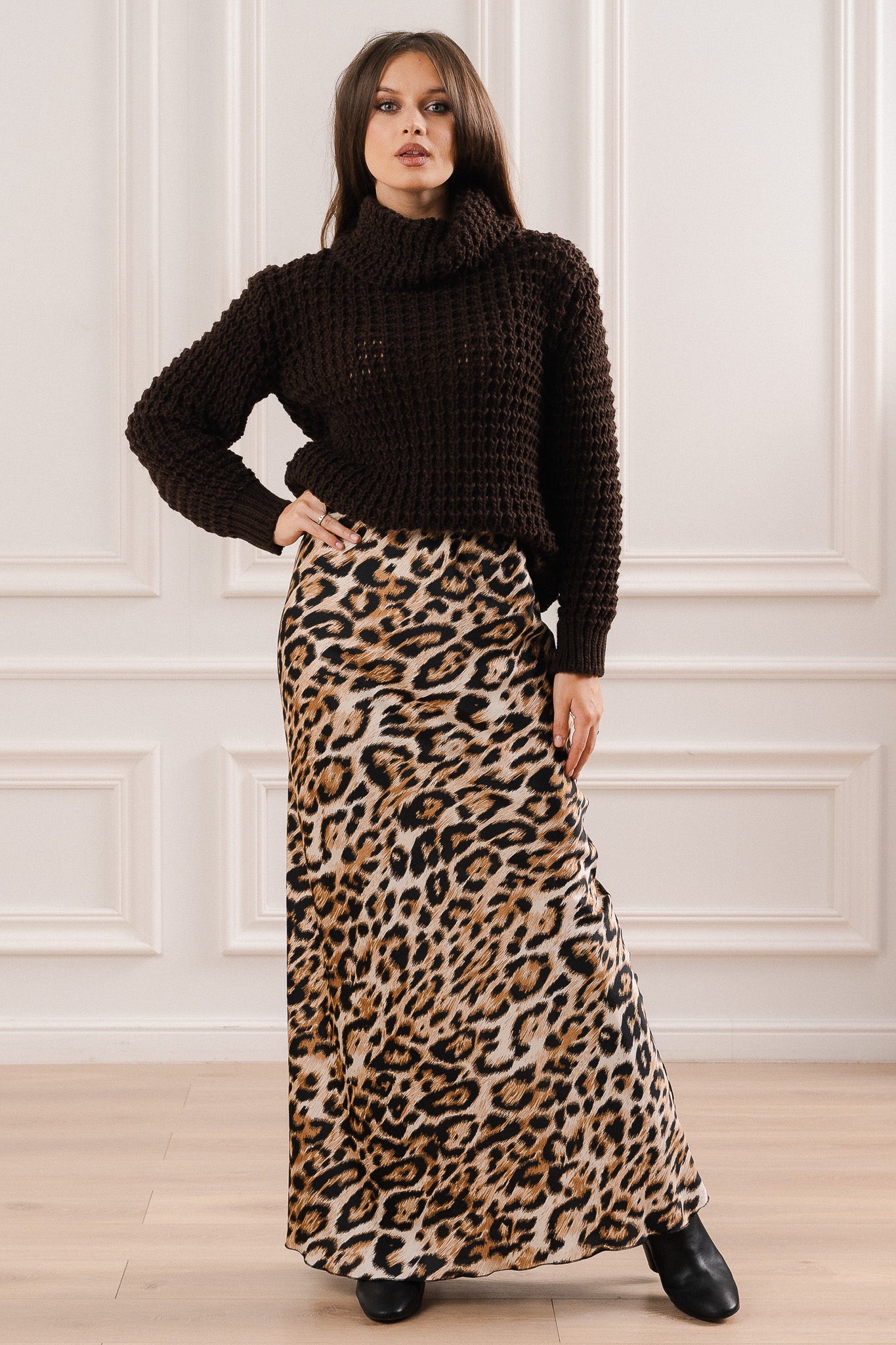 Sweter Chunky z Grubym Splotem- Czarny / Uniwersalny