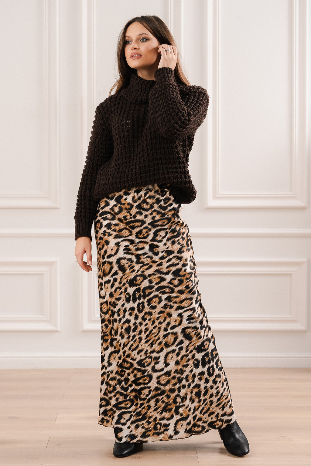 Sweter Chunky z Grubym Splotem- Czarny / Uniwersalny