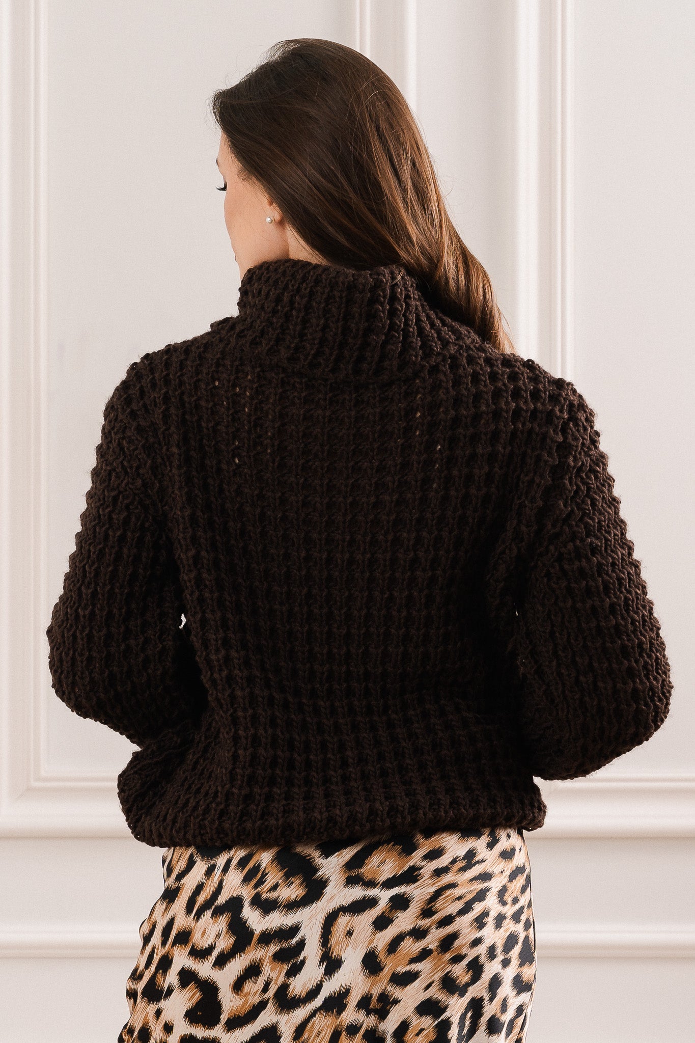 Sweter Chunky z Grubym Splotem- Czarny / Uniwersalny