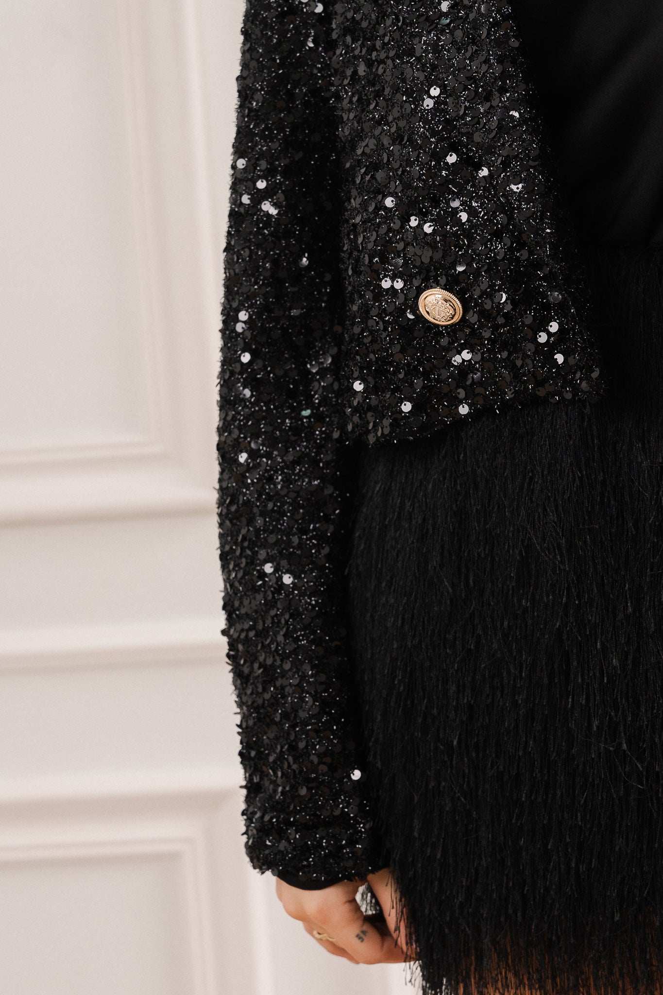 Marynarka z Cekinowym Błyskiem- Czarny / Uniwersalny