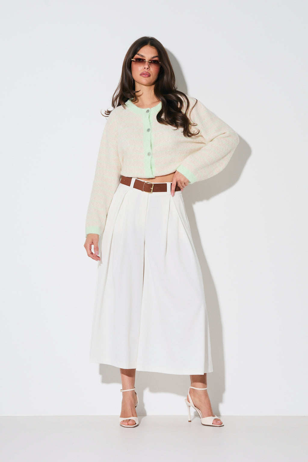 KARDIGAN W PASTELOWE PASKI