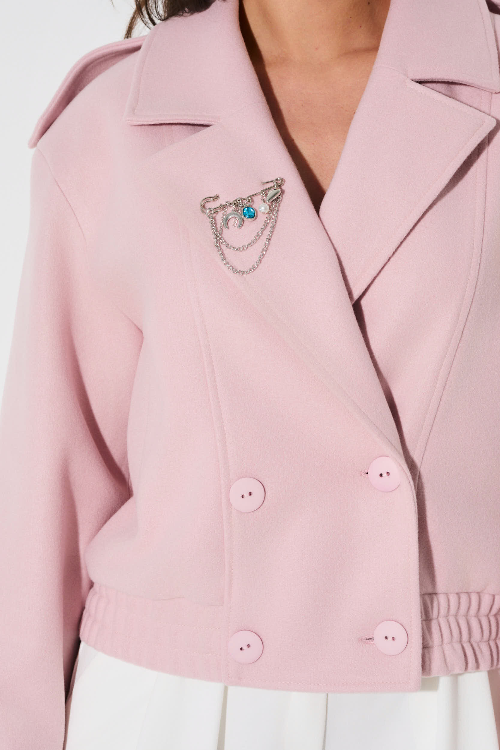 DWURZĘDOWA KURTKA Z BROSZKĄ