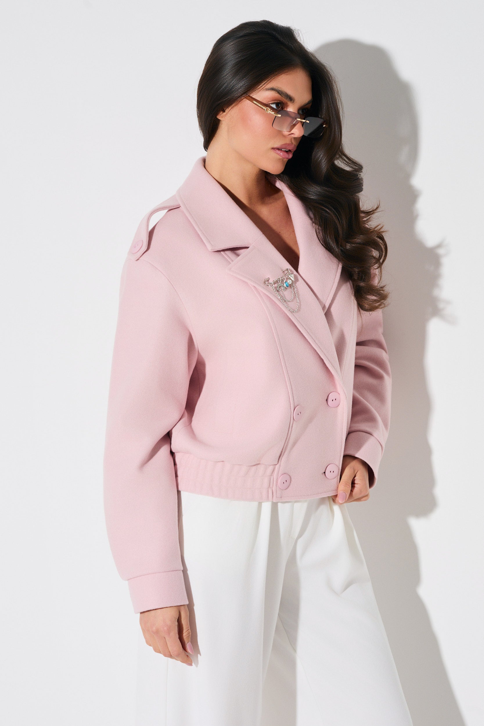 DWURZĘDOWA KURTKA Z BROSZKĄ