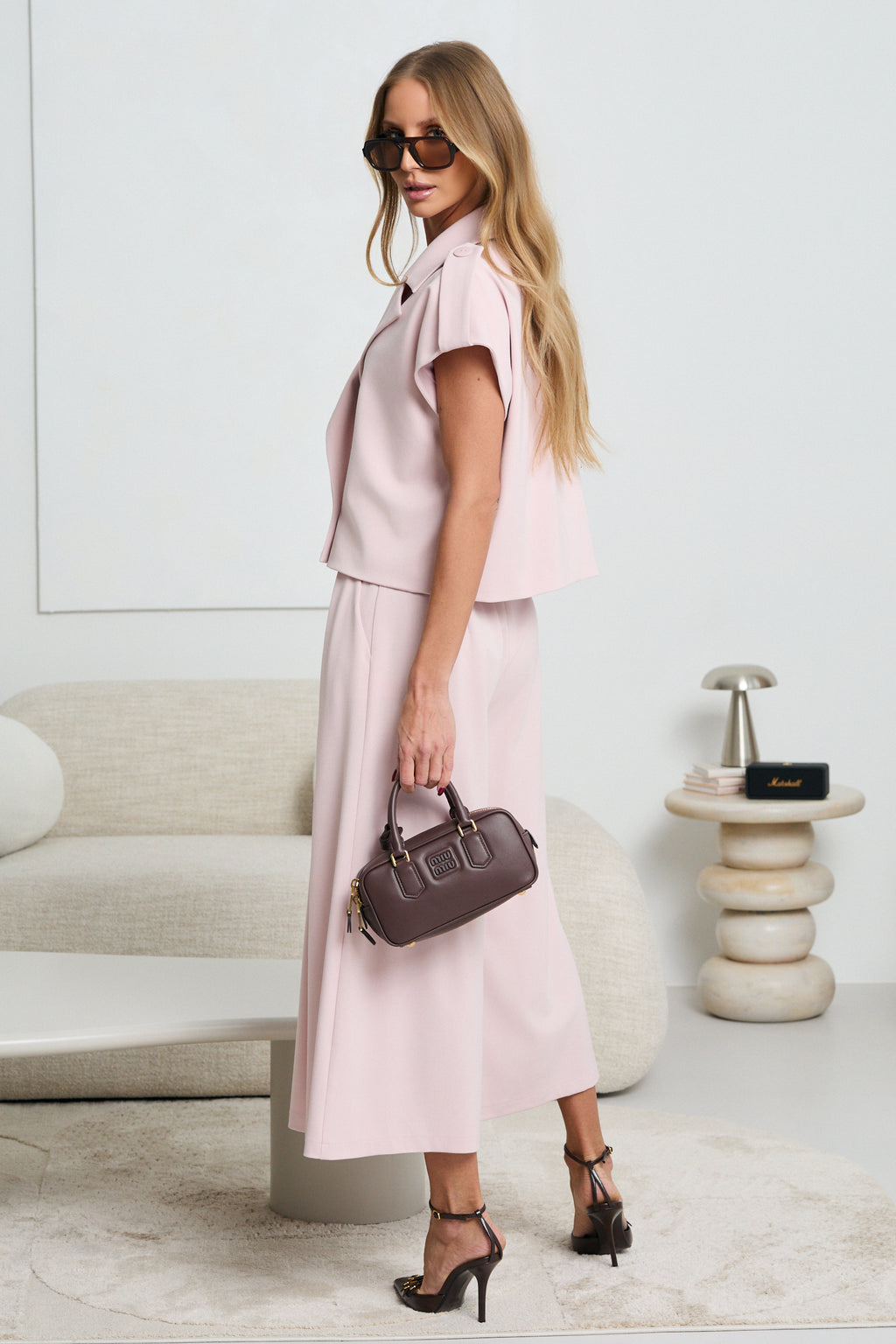 PASTELOWE SPODNIE CULOTTE