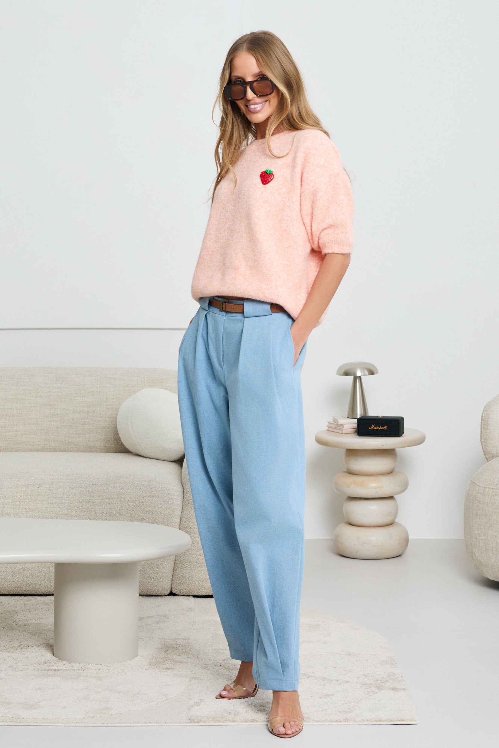 SWETER Z KRÓTKIM RĘKAWEM