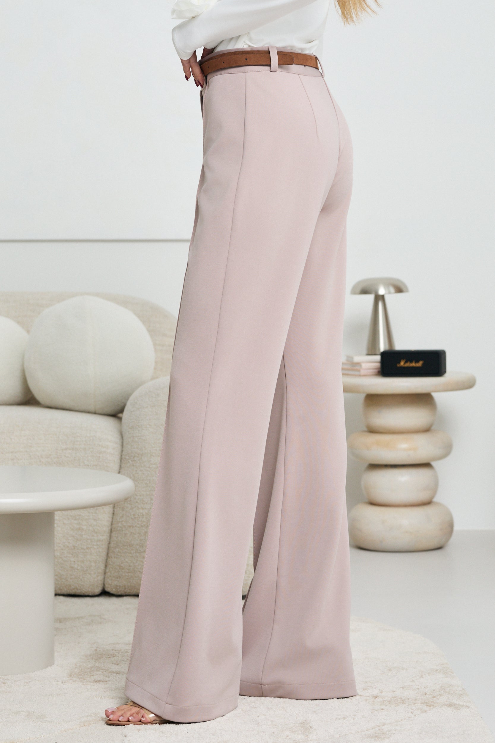 SPODNIE DZWONY Z PASKIEM