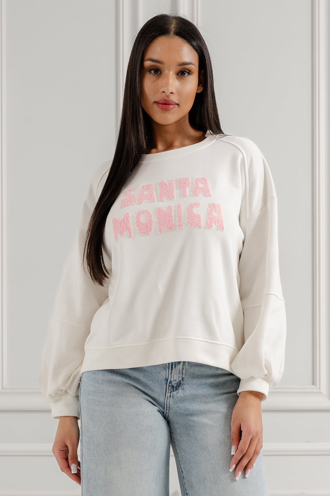 Bluza oversize z napisem "Santa Monica" - Misstica - Misstica