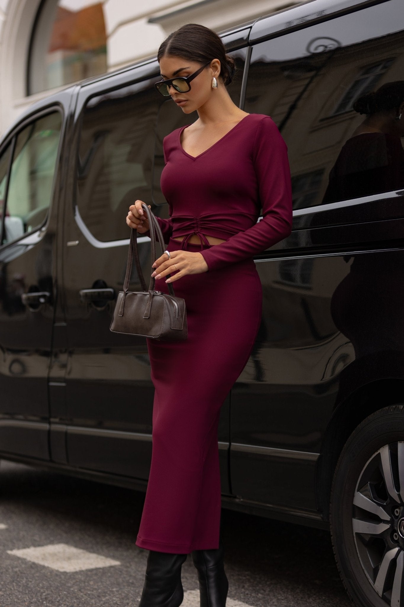DOPASOWANA SPÓDNICA MIDI - Misstica - LALOUS