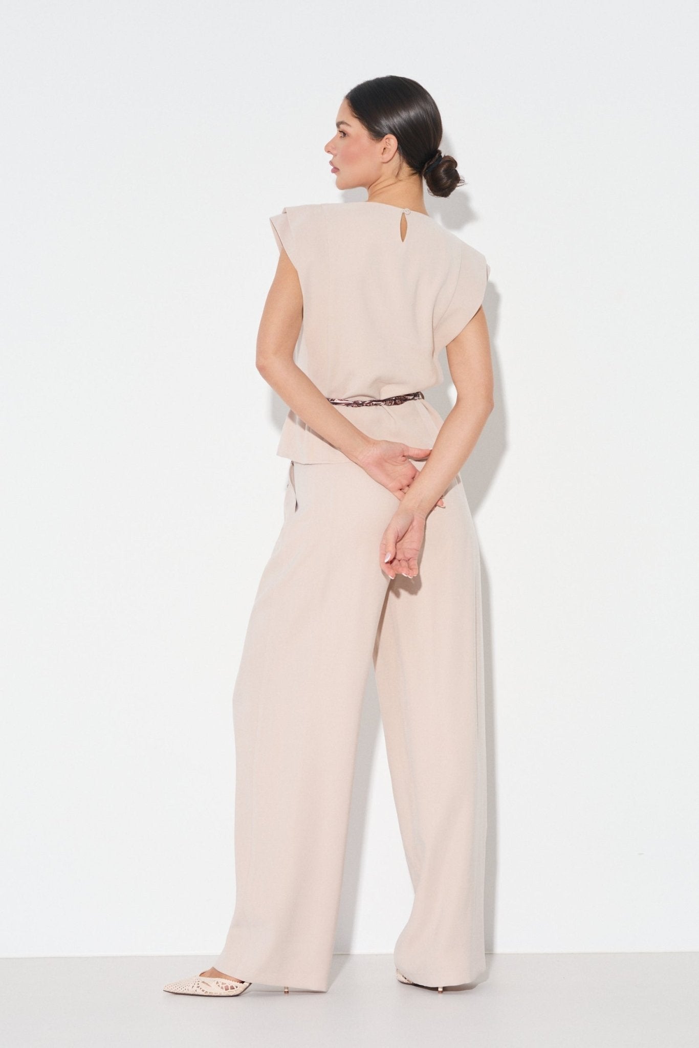 ELEGANCKI TOP Z WIĄZANIEM W TALII - Misstica - LALOUS